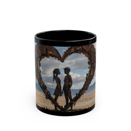 Rust Heart Sculpture Mug – Love Forged in Desert Sunlight