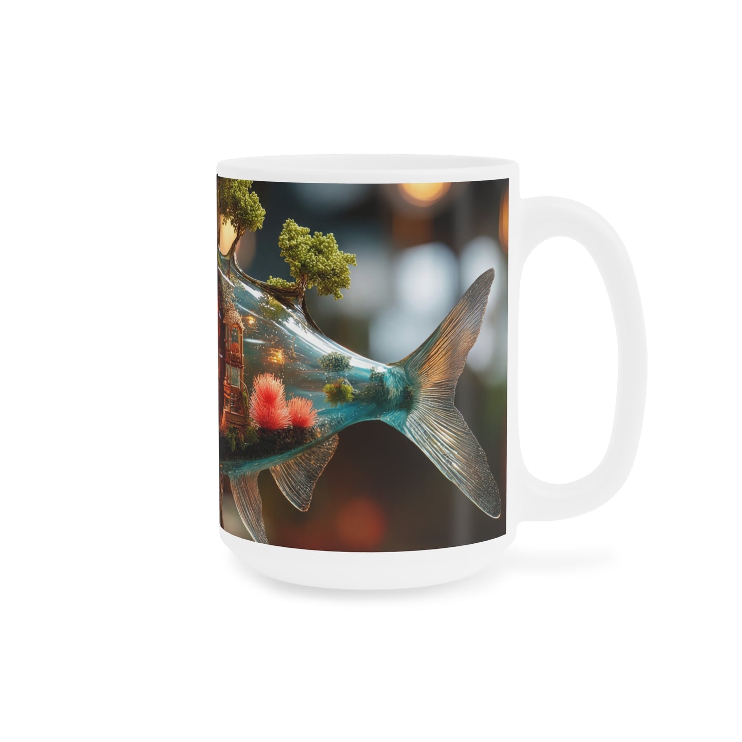 Forest Within Fish Ceramic Mugs (11oz\15oz\20oz) – Bioluminescent Sanctuary