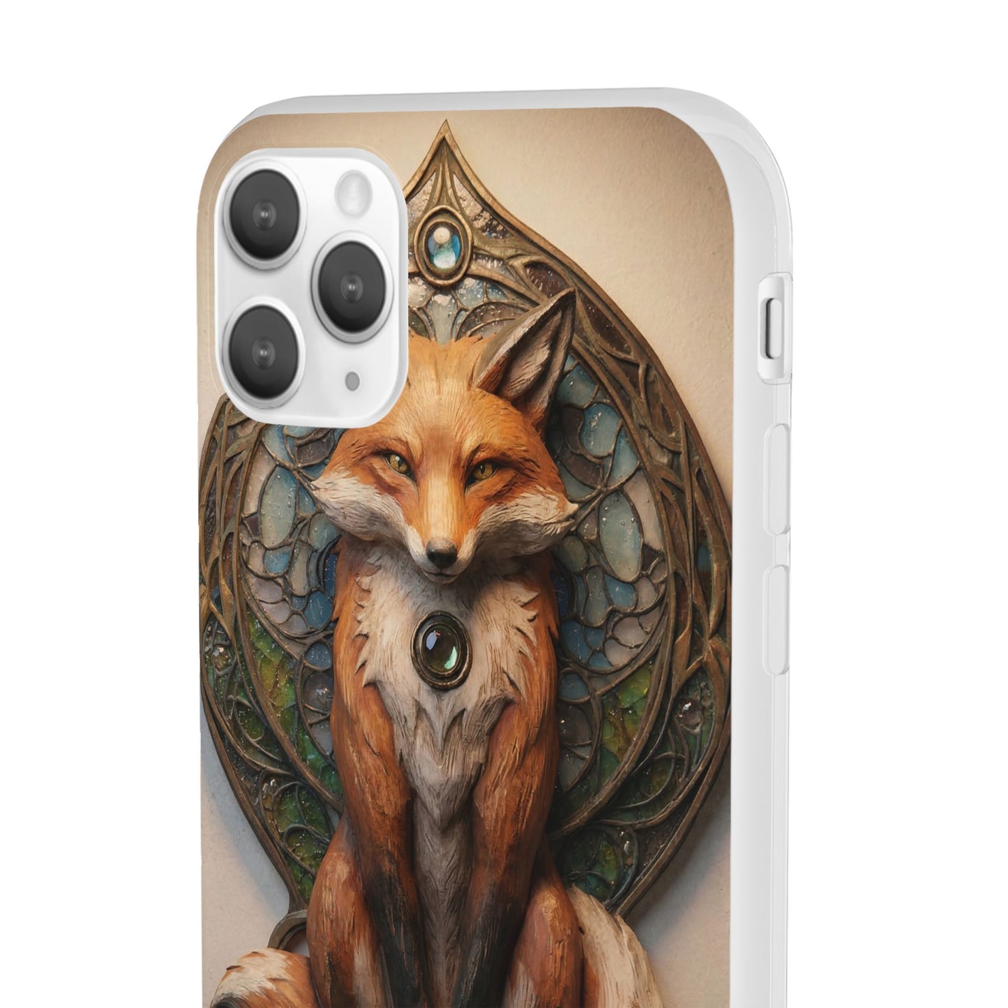 Fox Sentinel Flexi Cases – Amber Glow Through Stained Glass