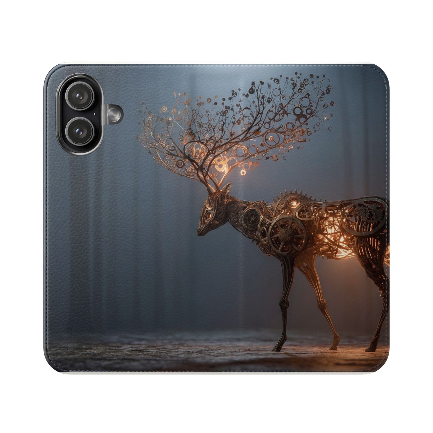 Mechanical Deer Flip Cases – Gears and Twilight Forest Guardian