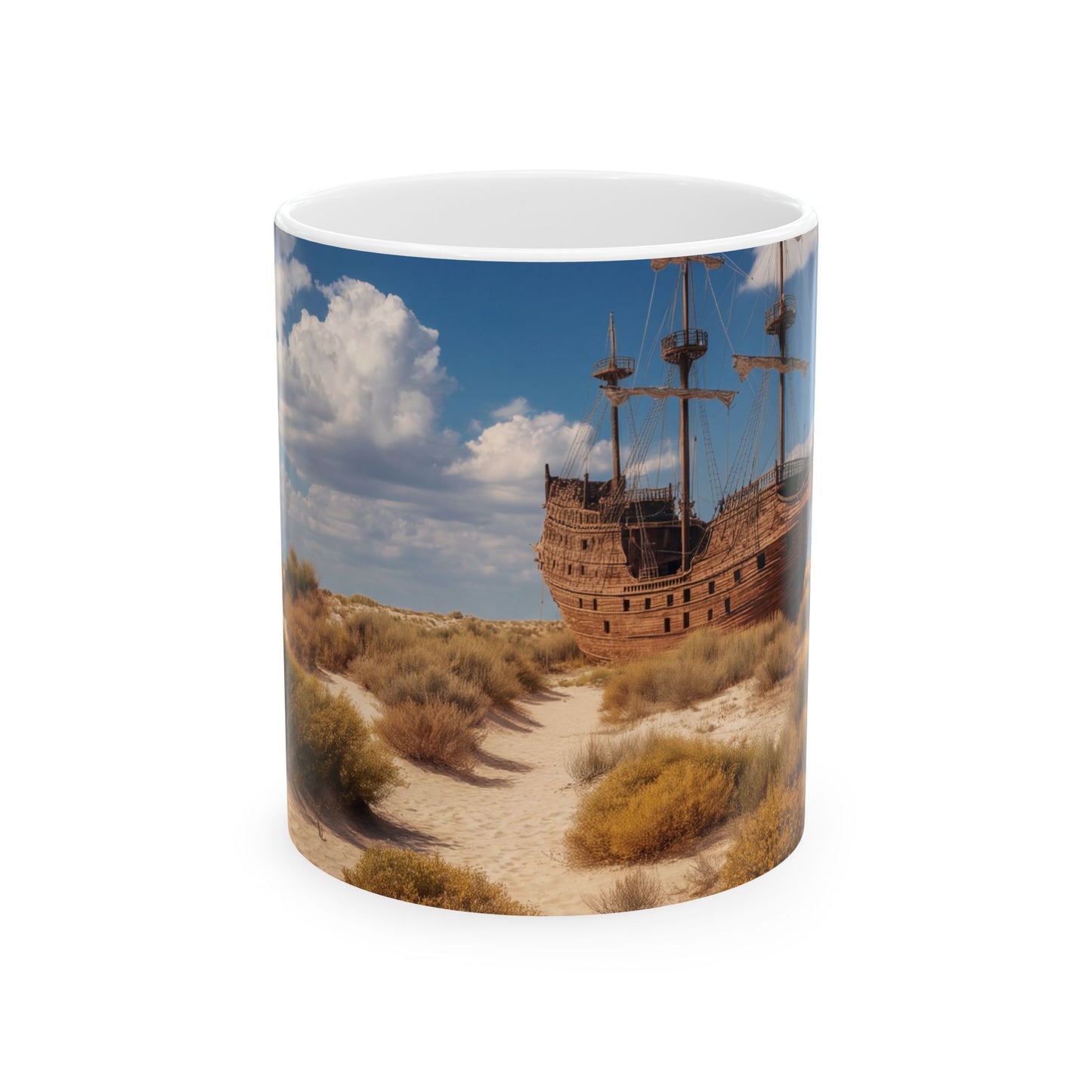Abandoned Galleon Ceramic Mug – Deserted Shipwreck Dreamscape