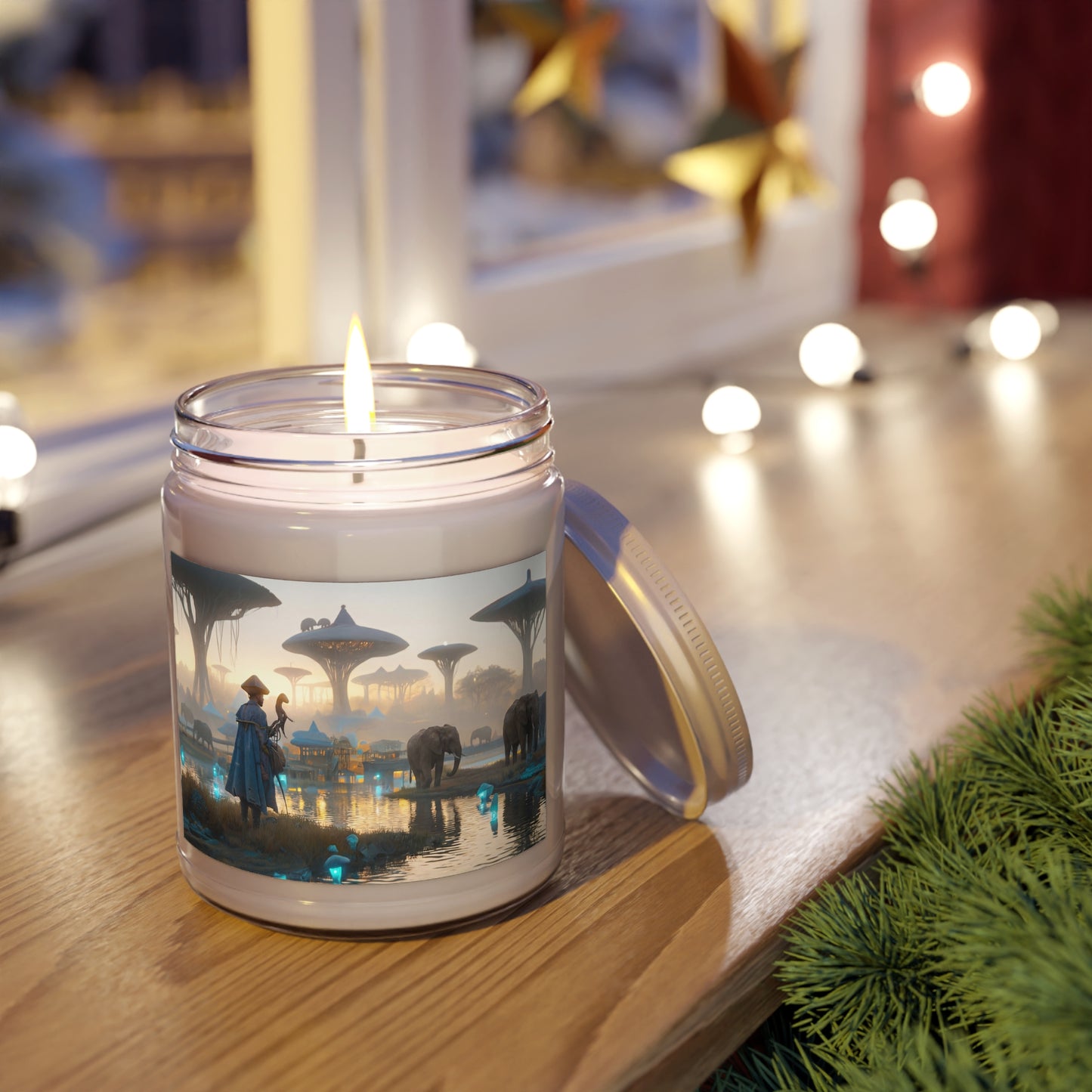 Forgotten Grove Explorer Scented Soy Candles with White Lid, 9oz – Dawn’s Whisper Through Ancient Canopy