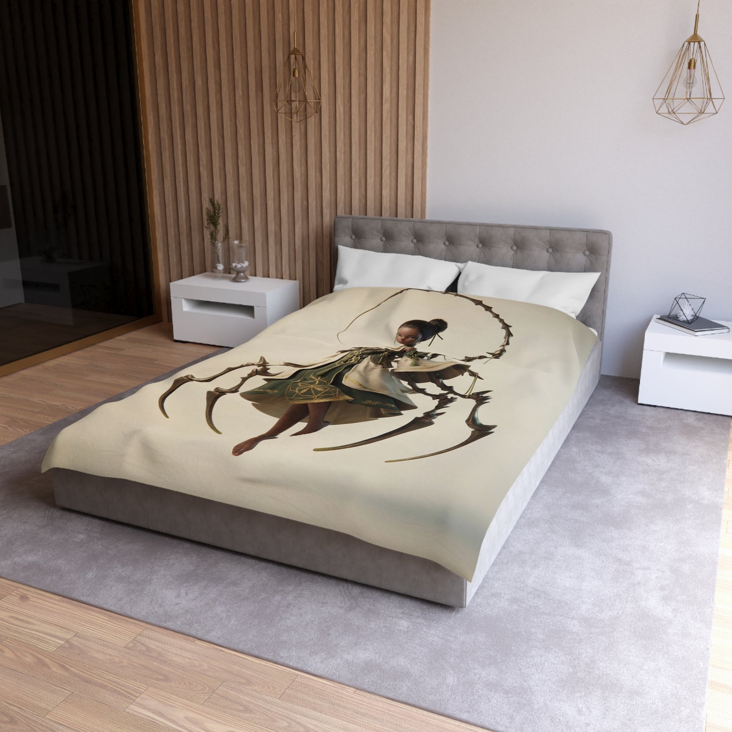 Moonlit Weaver Duvet Cover – Ethereal Spider Silk Dreamscape