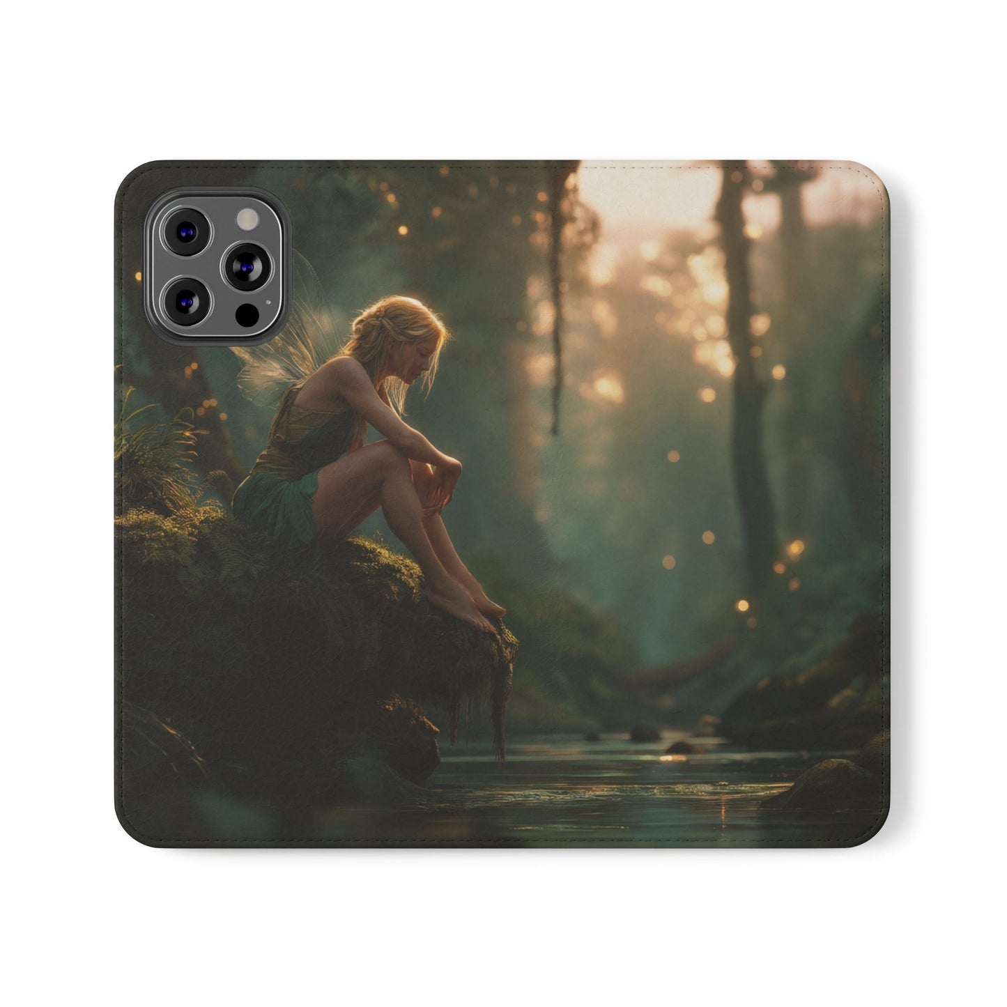 Mossy Bank Fairy Flip Cases – Golden Hour Sentinel Portrait