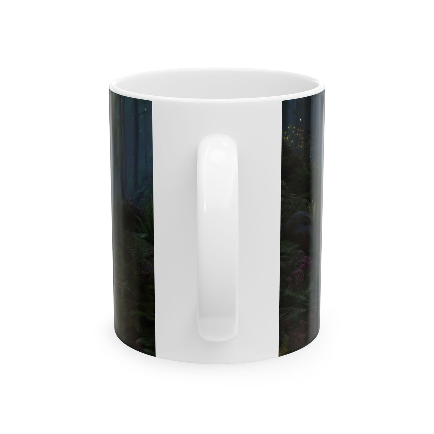 Celestial Forest Stream Ceramic Mug – Azure Lightfall Dreamscape