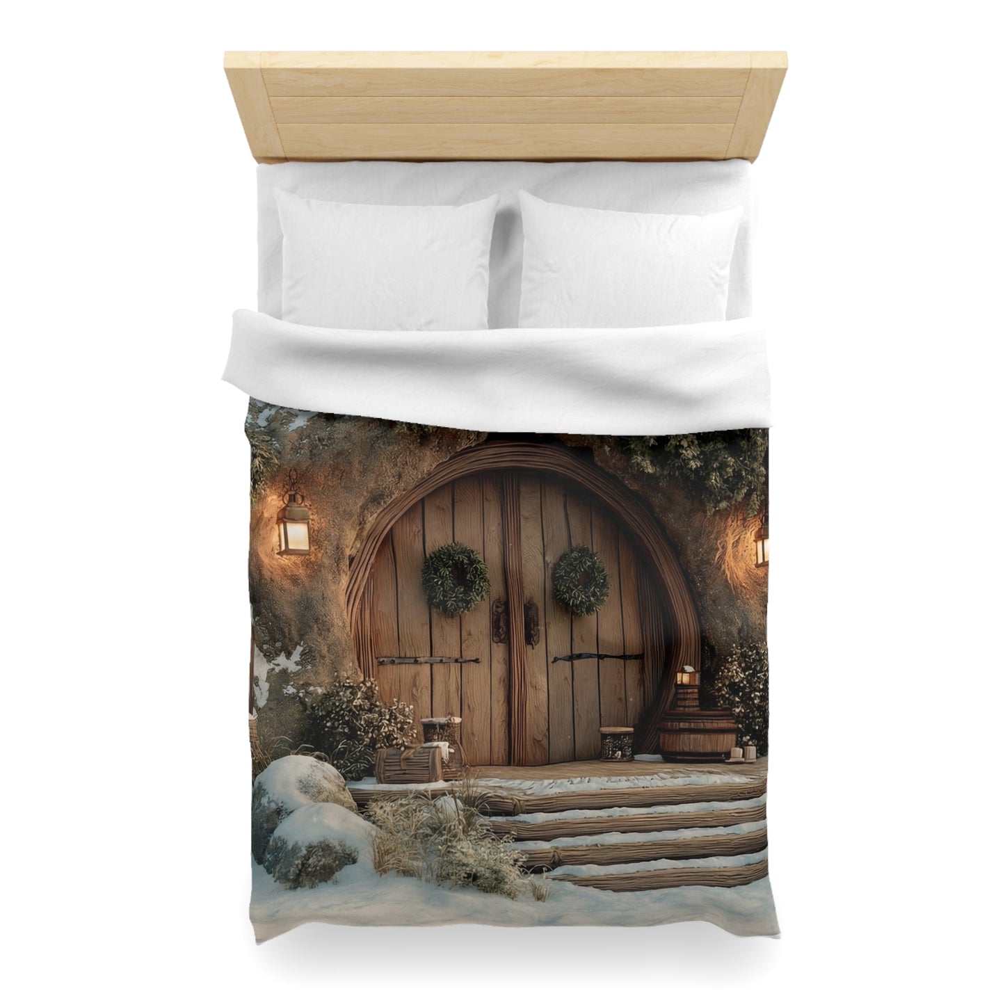 Winter’s Whisper Microfiber Duvet Cover – Cozy Treehouse Sanctuary
