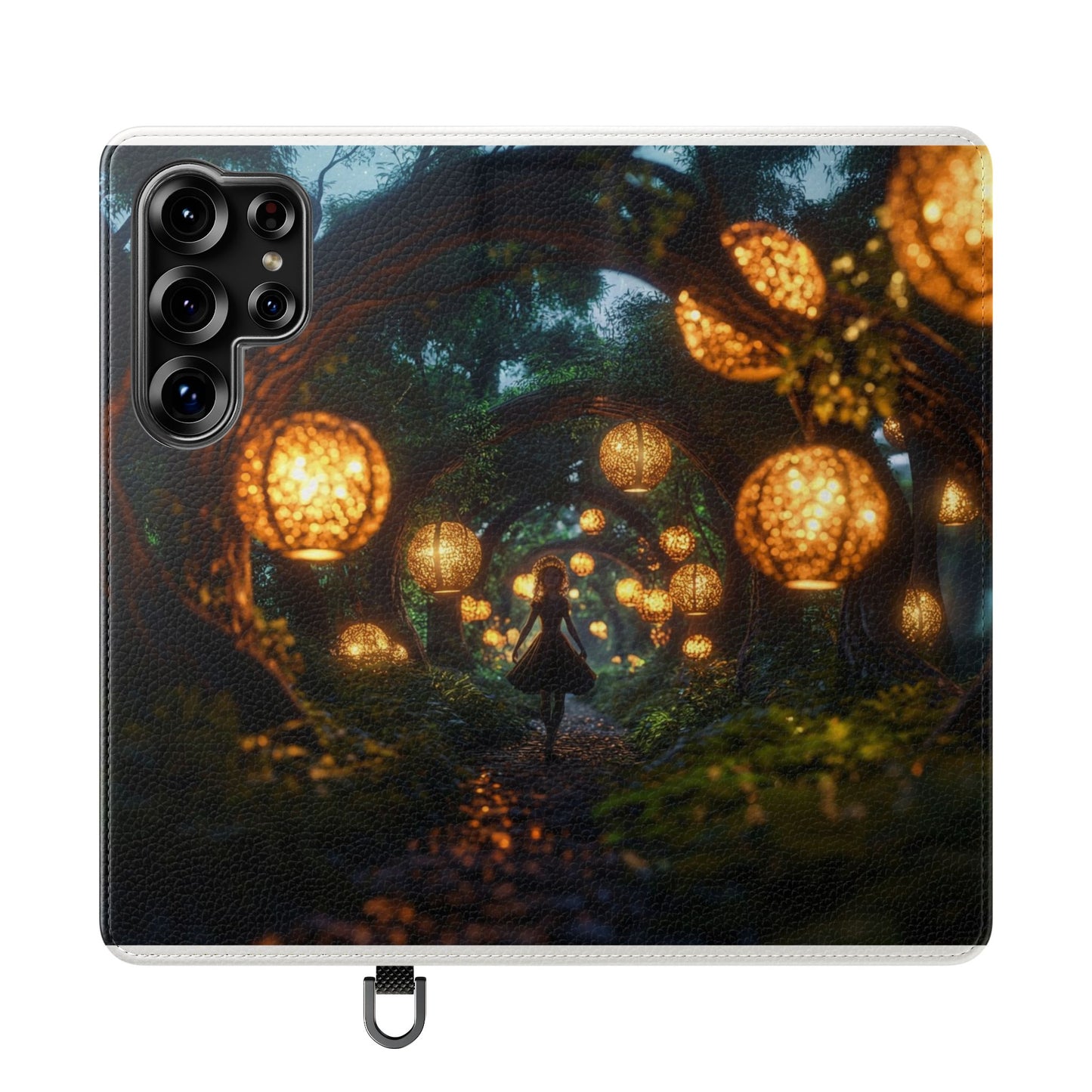 Lantern Archway Flip Cases – Girl Walking Through Forest Tunnel Art Case