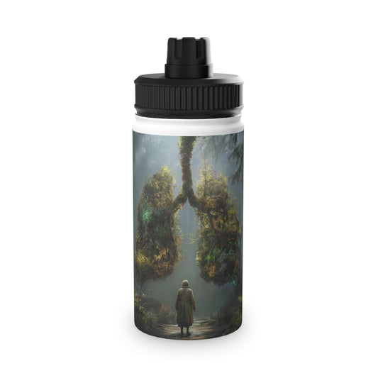 Lungs of the Forest Stainless Steel Water Bottle, Sports Lid – Breath of Ancient Canopy