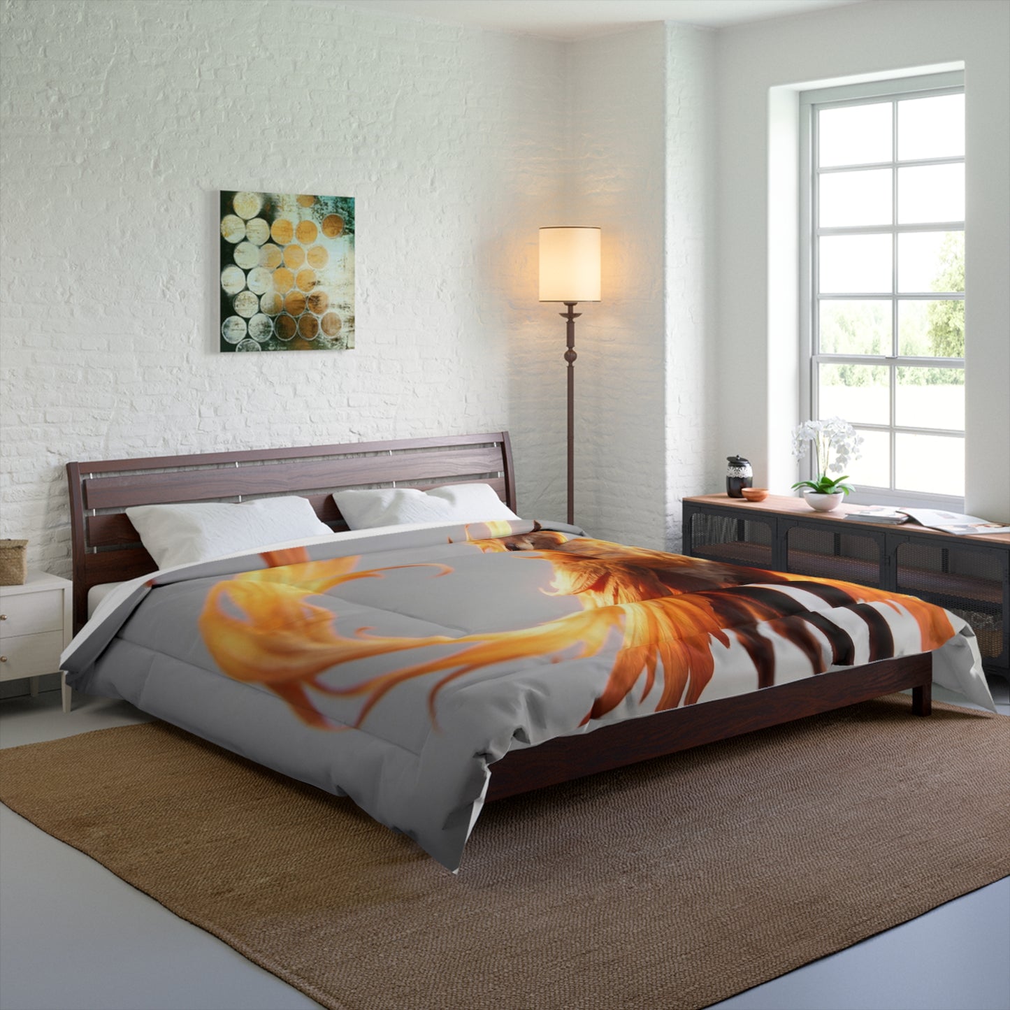 Phoenix Fox Comforter – Radiant Ember Guardian
