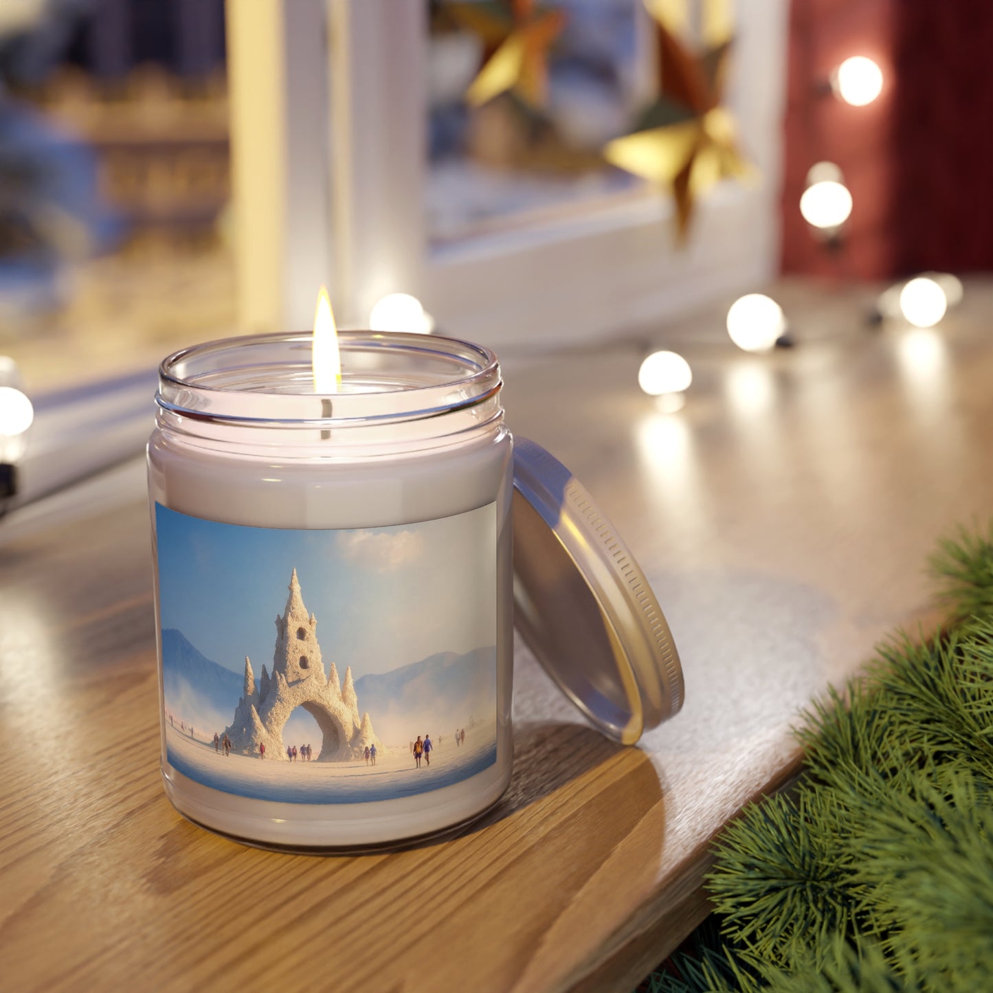 Desert Cathedral Scented Soy Candles with White Lid, 9oz – Salt Flare at Dusk