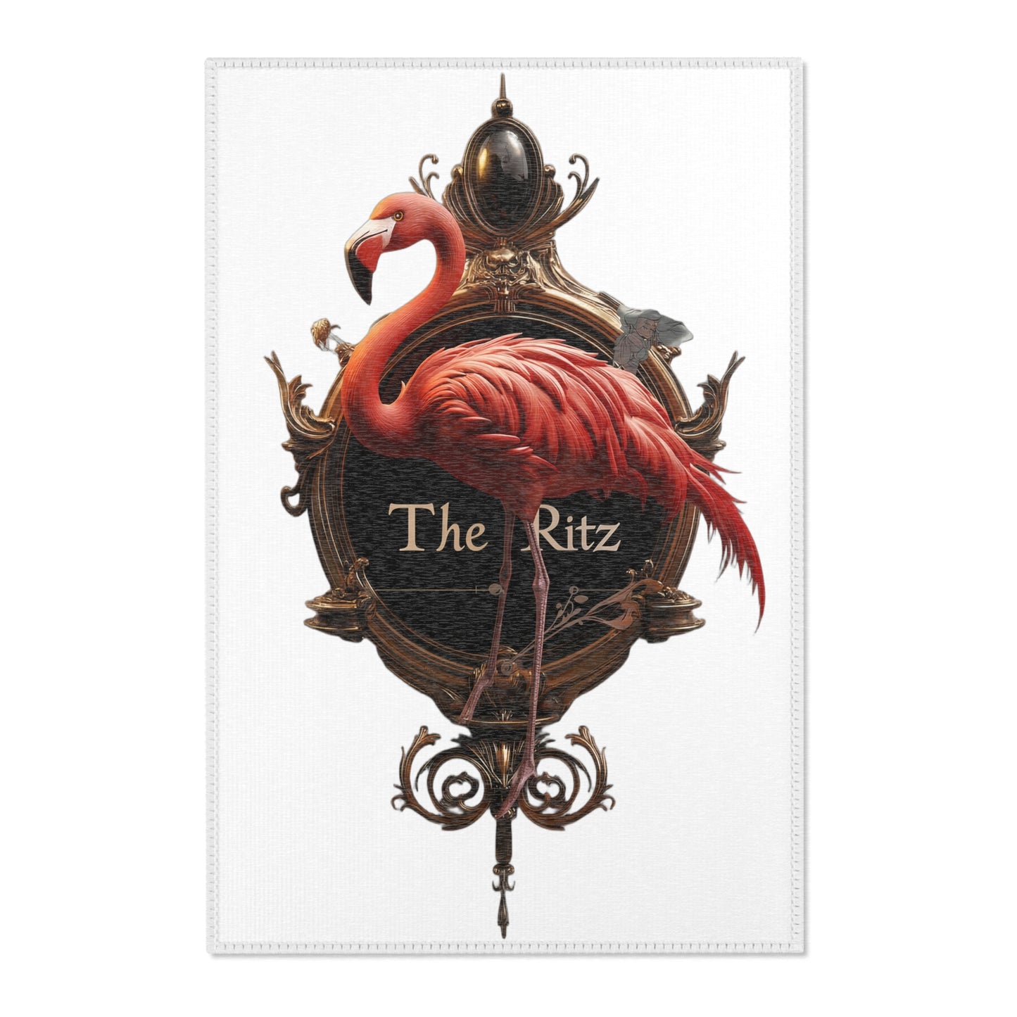 Scarlet Flamingo Gilded Frame Area Rugs – The Ritz Opulent Crest