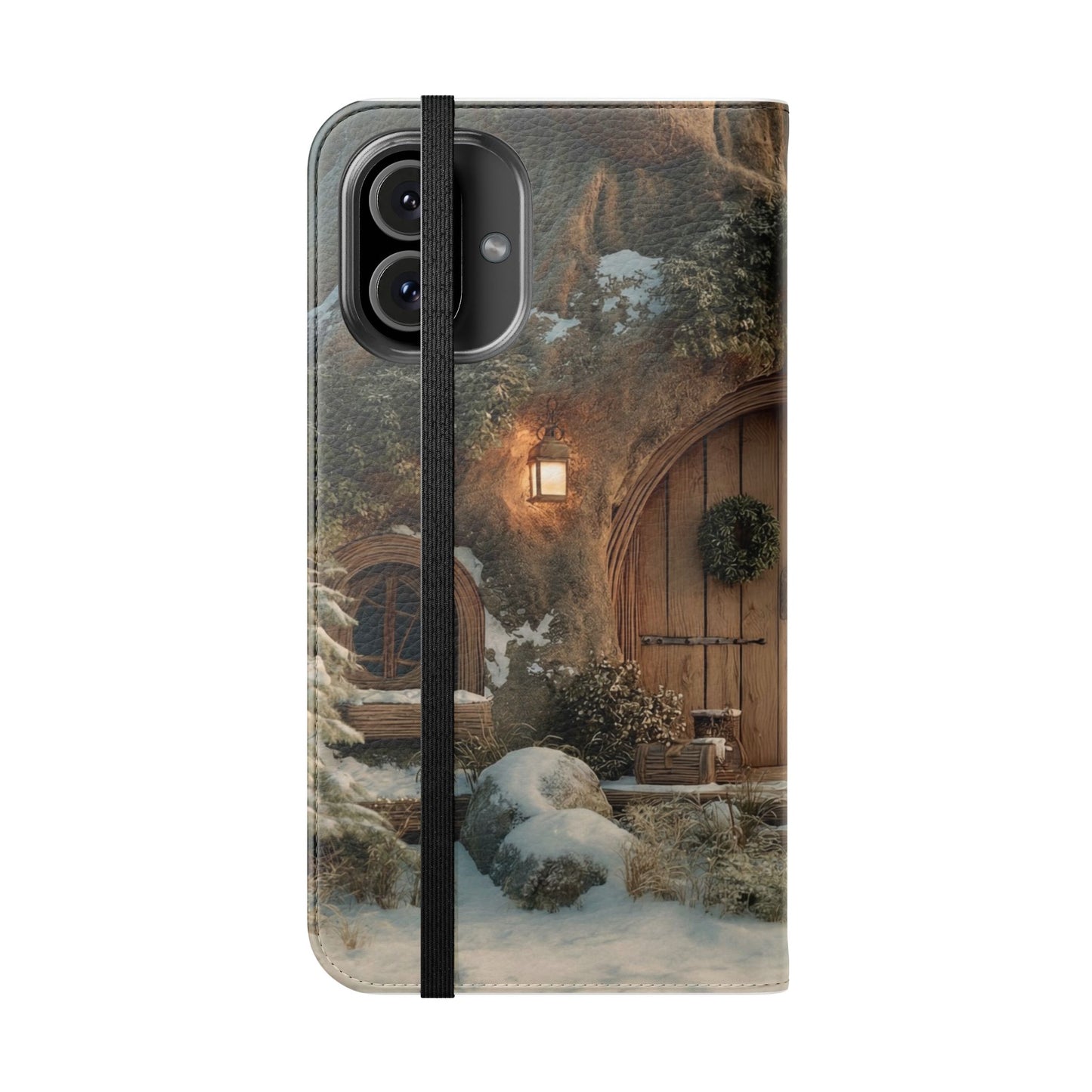 Hobbit Hole Flip Cases – Cozy Winter Doorway Scene