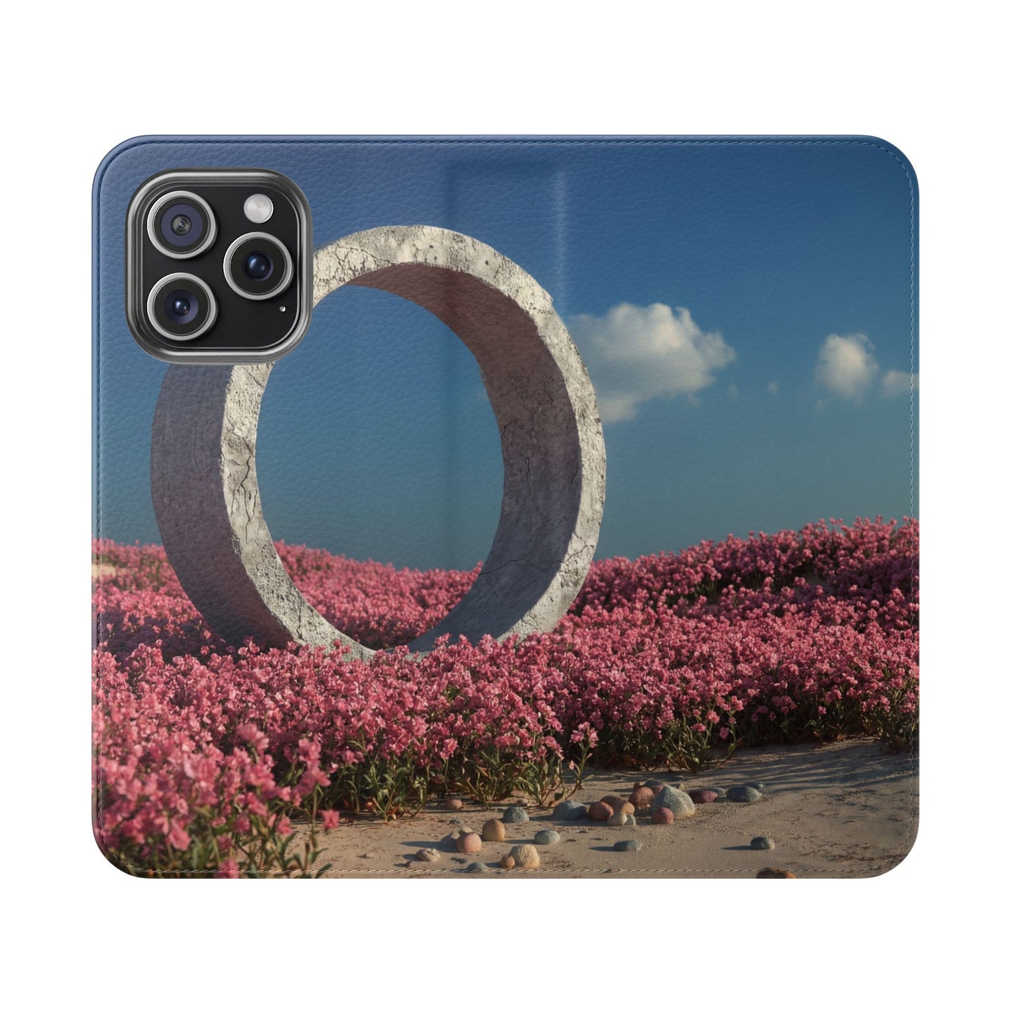 Stone Circle Flip Cases – Pink Flower Field Monument
