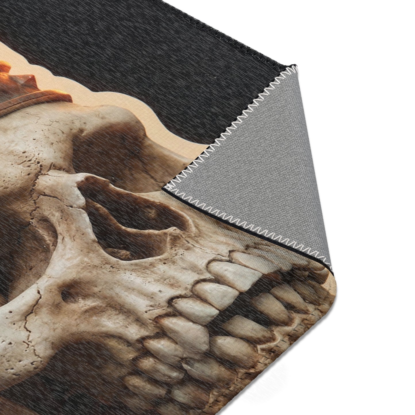 Crowned Skull Area Rug – Memento Mori Regal Warning