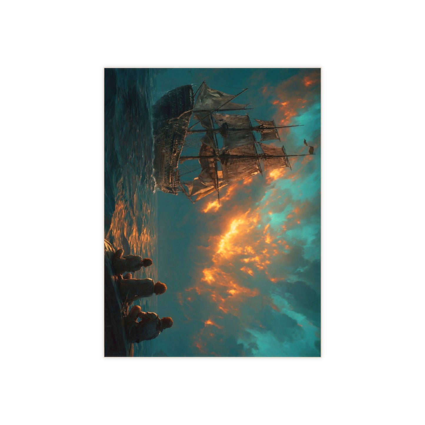 Sunset Sailors Ceramic Photo Tile – Whispers of the Distant Horizon
