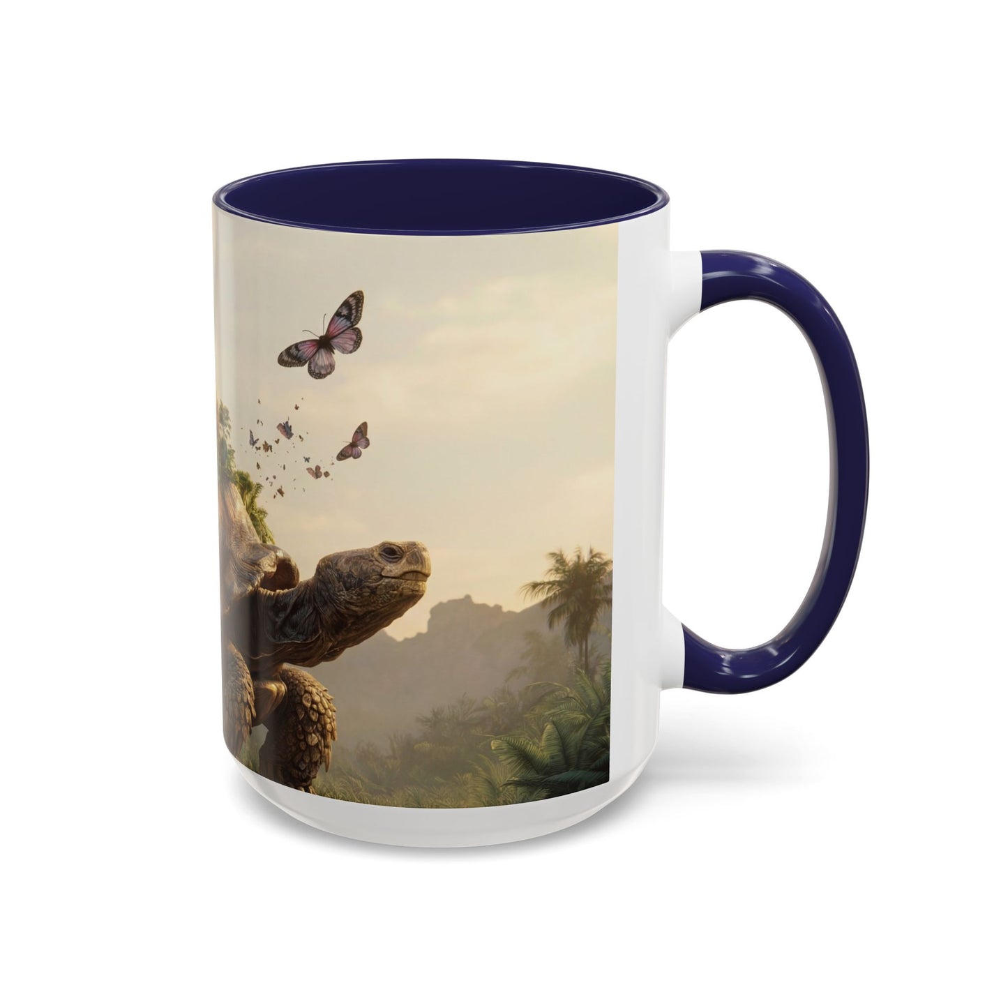 Castle Upon Turtle Shell Accent Coffee Mug (11, 15oz) – Sunset Sanctuary Dreamscape