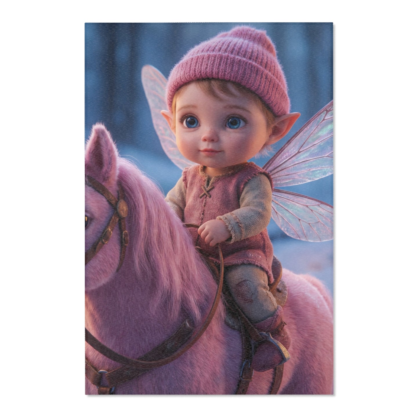 Fairy Riding Unicorn Area Rug – Snowglobe Winter Fantasy
