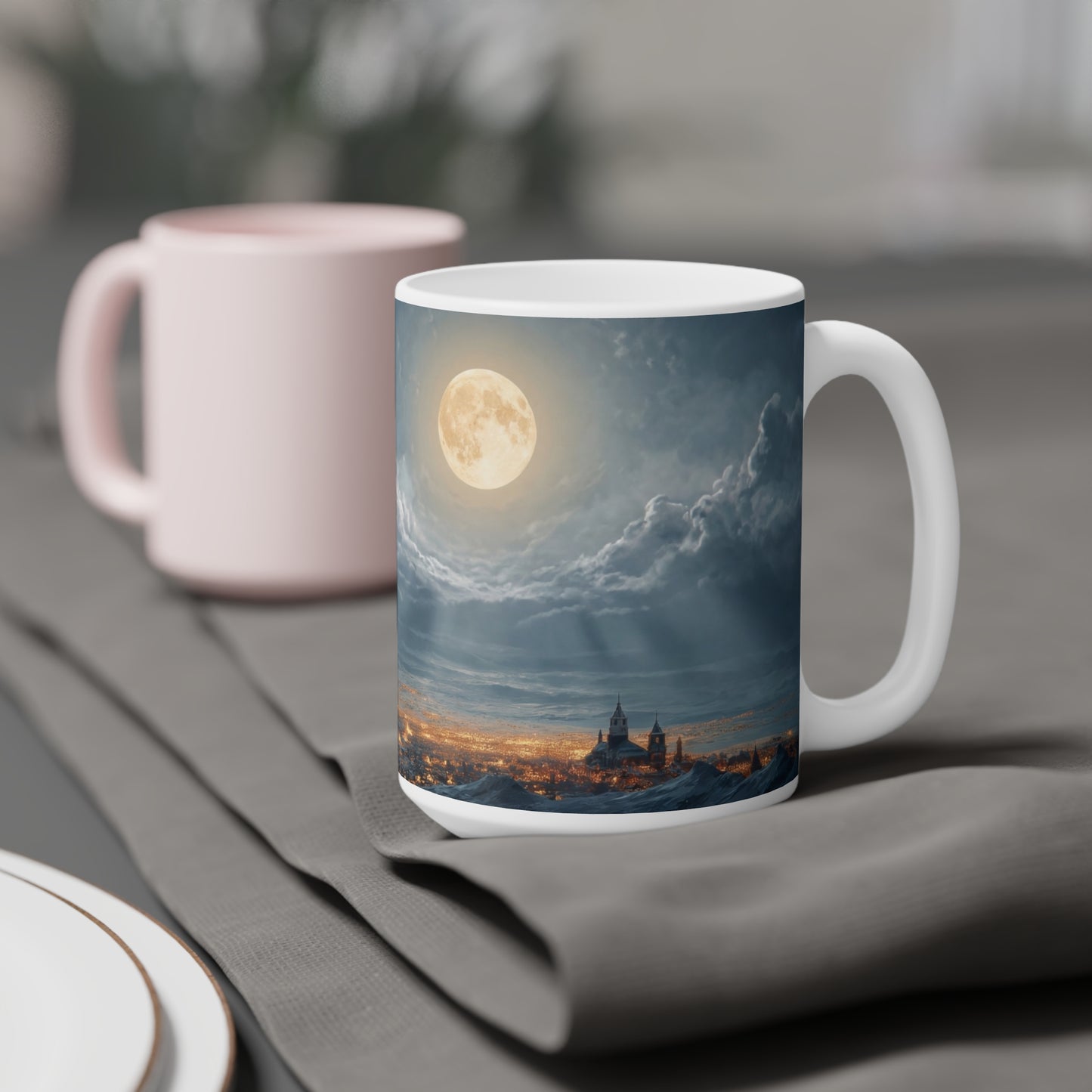 Moonlit Sleigh Ride Ceramic Mugs (11oz\15oz\20oz) – Winter’s Silent Passage