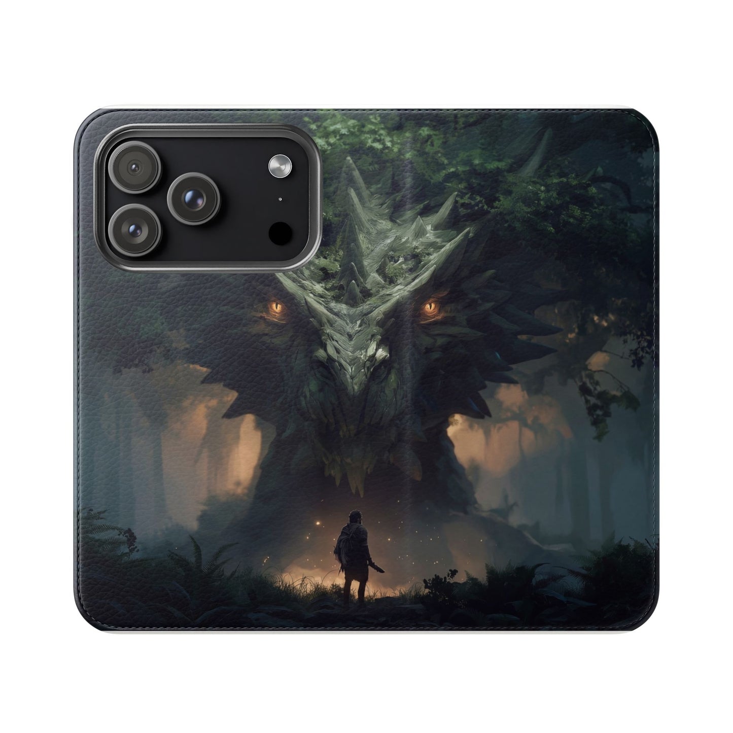 Guardian Beast Flip Cases – Moss-Clad Titan Facing the Wanderer