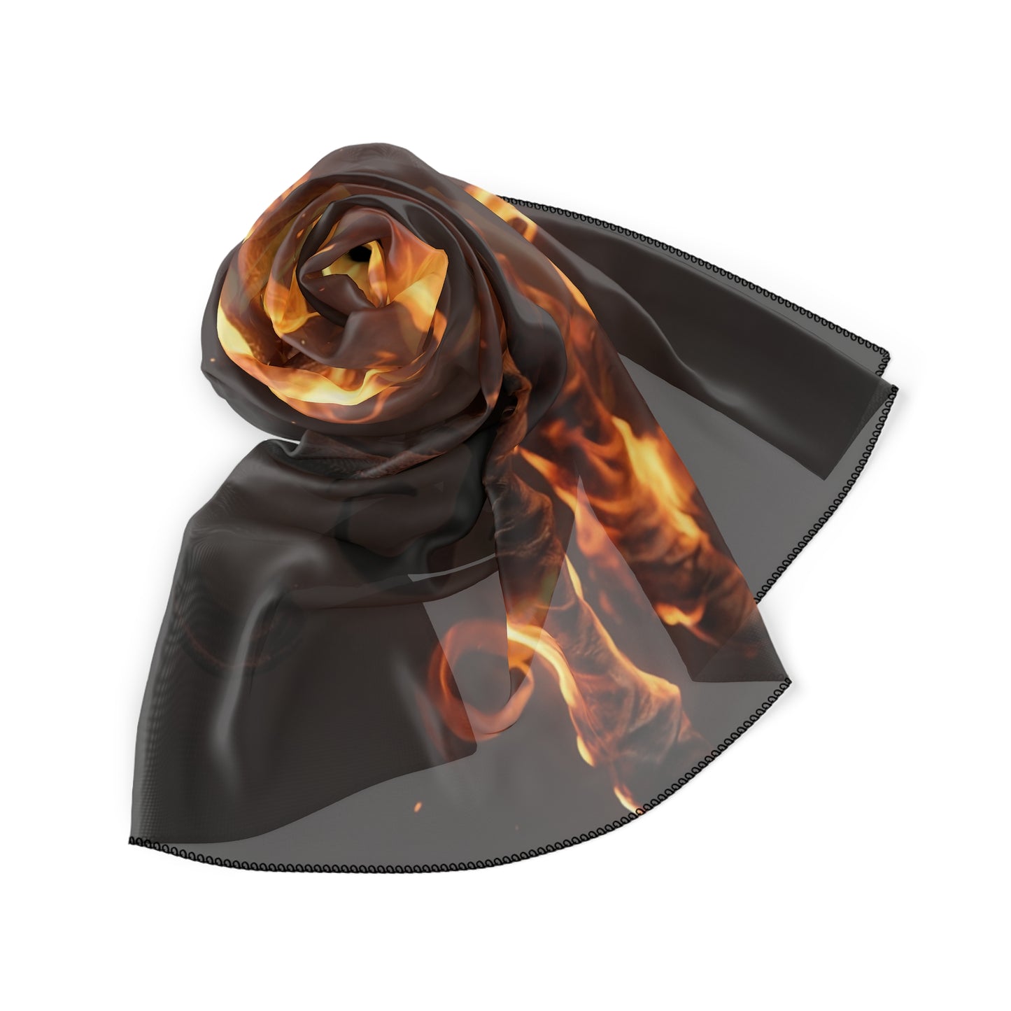 Flame-Wreathed Sentinel Poly Scarf – Embers of the Crimson Dawn