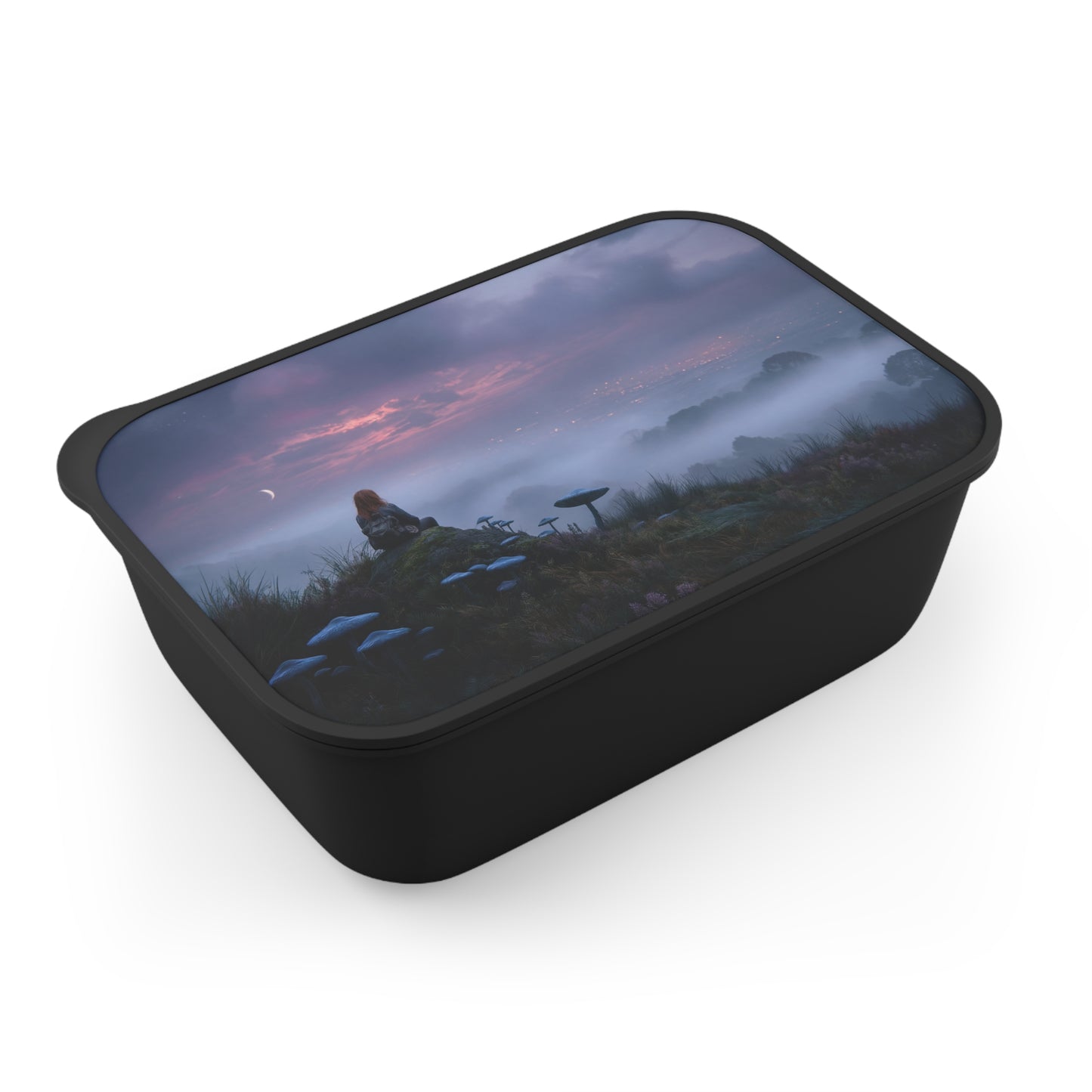 Moonlit Mycelium PLA Bento Box with Band and Utensils – Keeper of the Twilight Glade