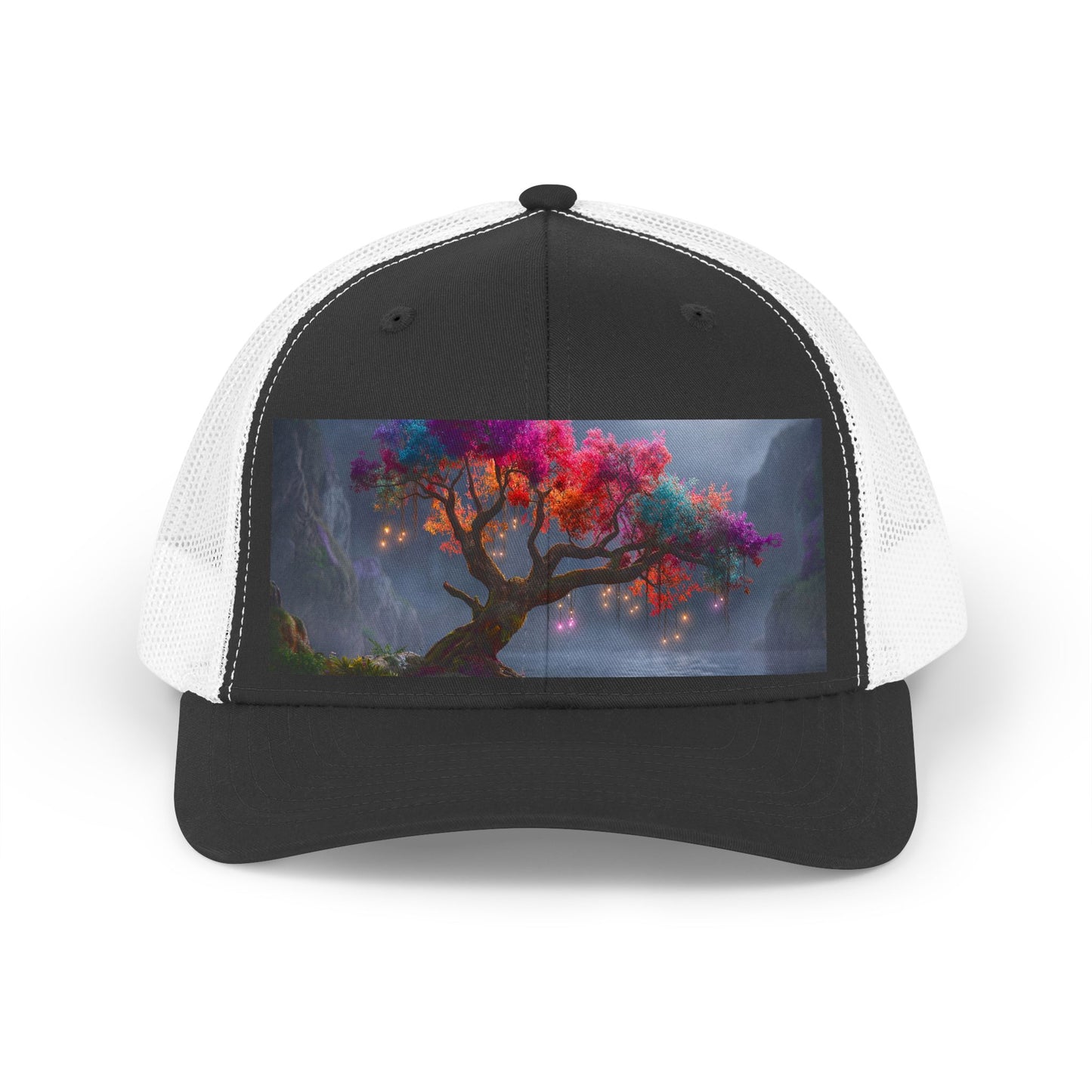 Prism Tree Trucker Retro Hat – Twilight Lantern Grove Visor