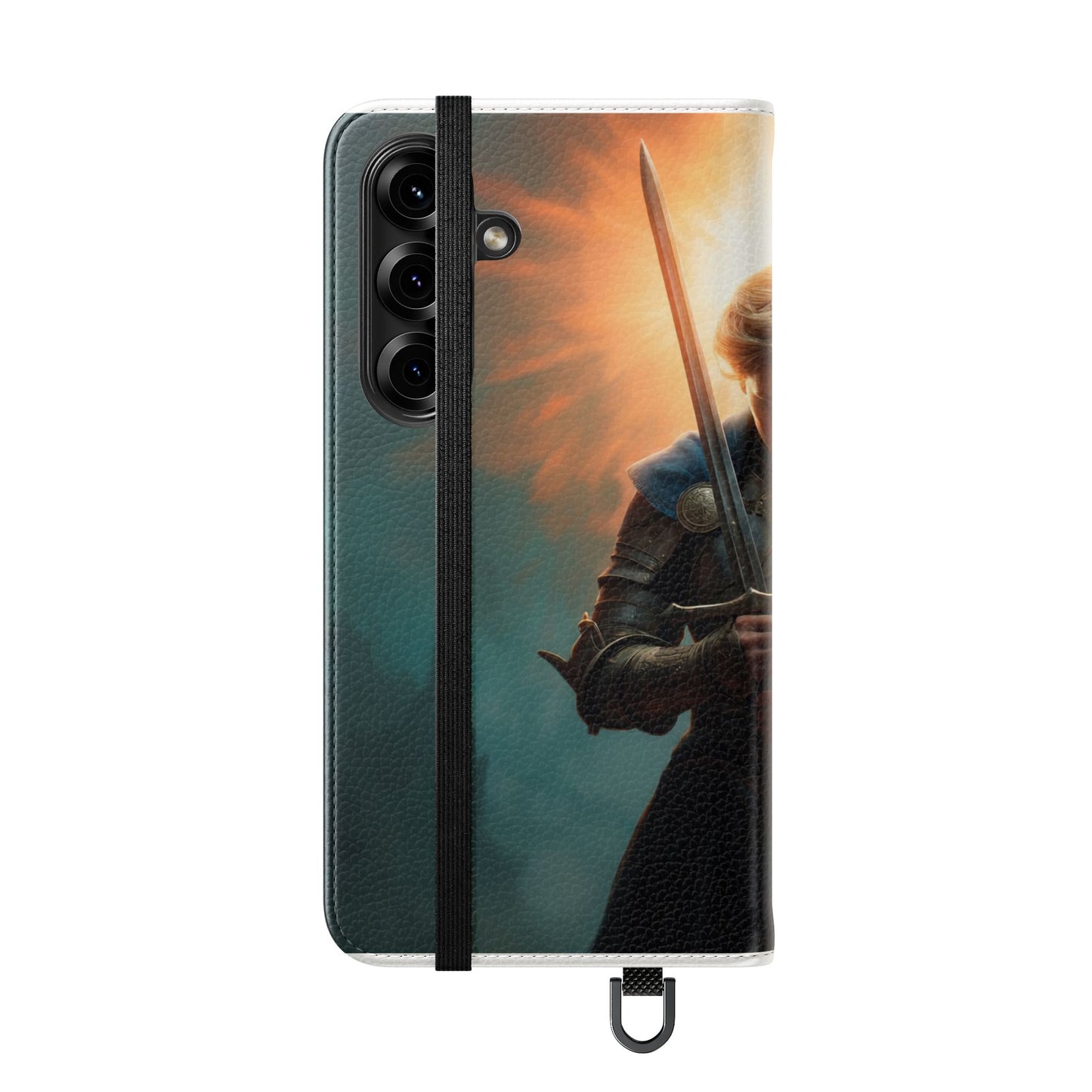 Dawn-Forged Knight Flip Cases – Radiant Armor Against Misty Skies