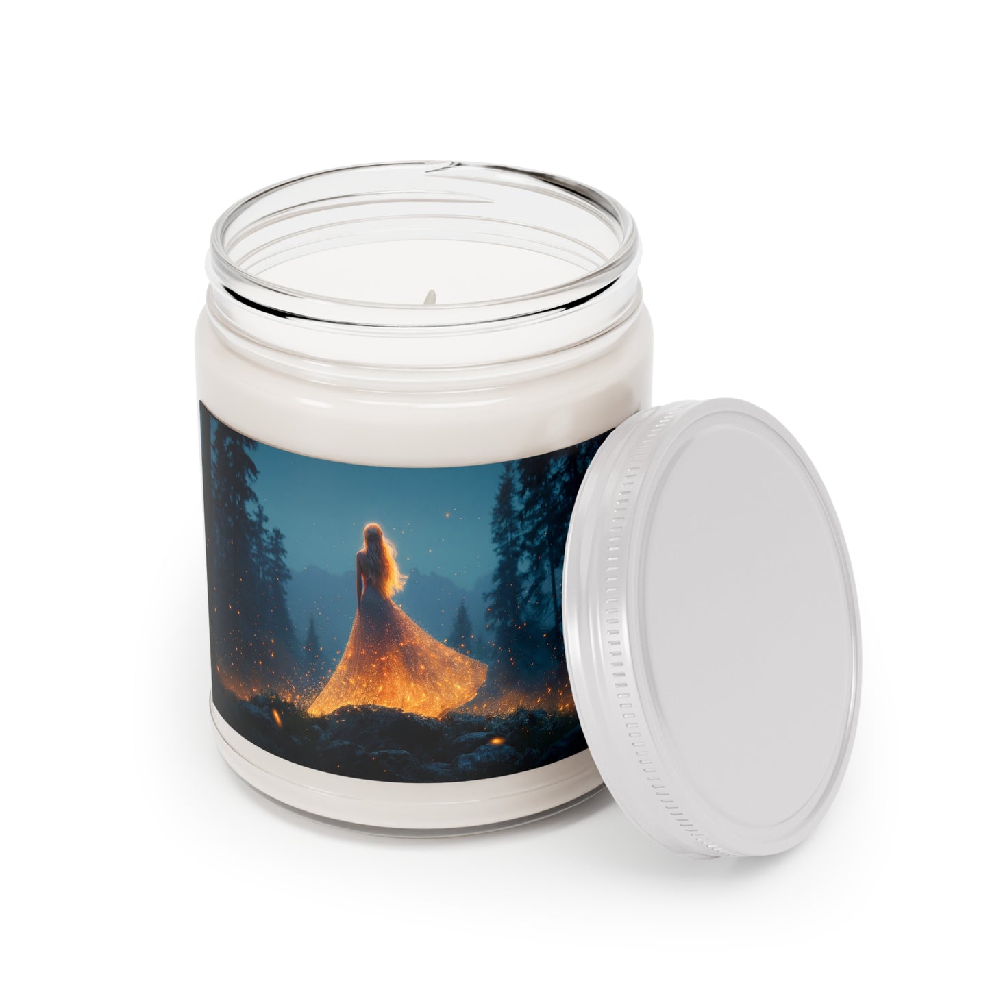 Starlight Weaver Scented Soy Candles with White Lid, 9oz – Glow of the Midnight Forest