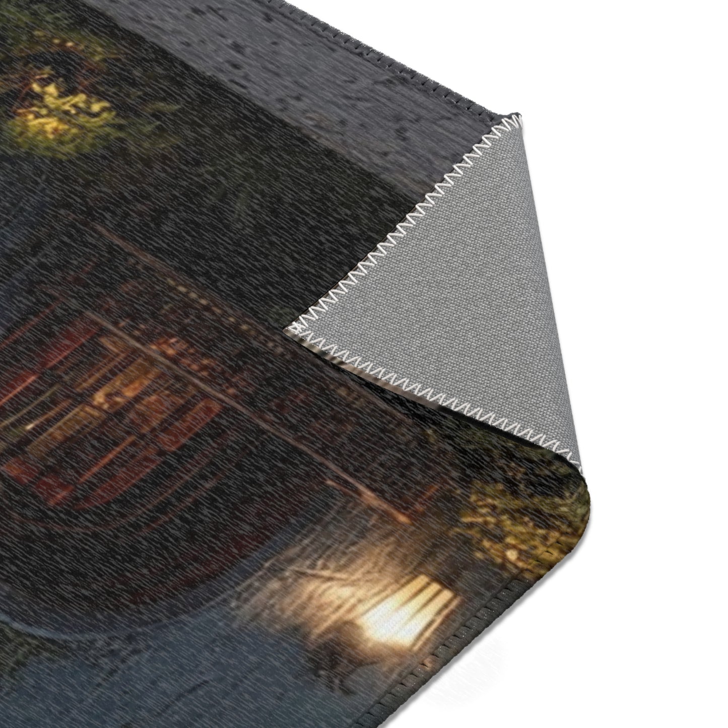 Sky-Rooted Dwelling Area Rug – Moss-Covered Dome House Dreamscape