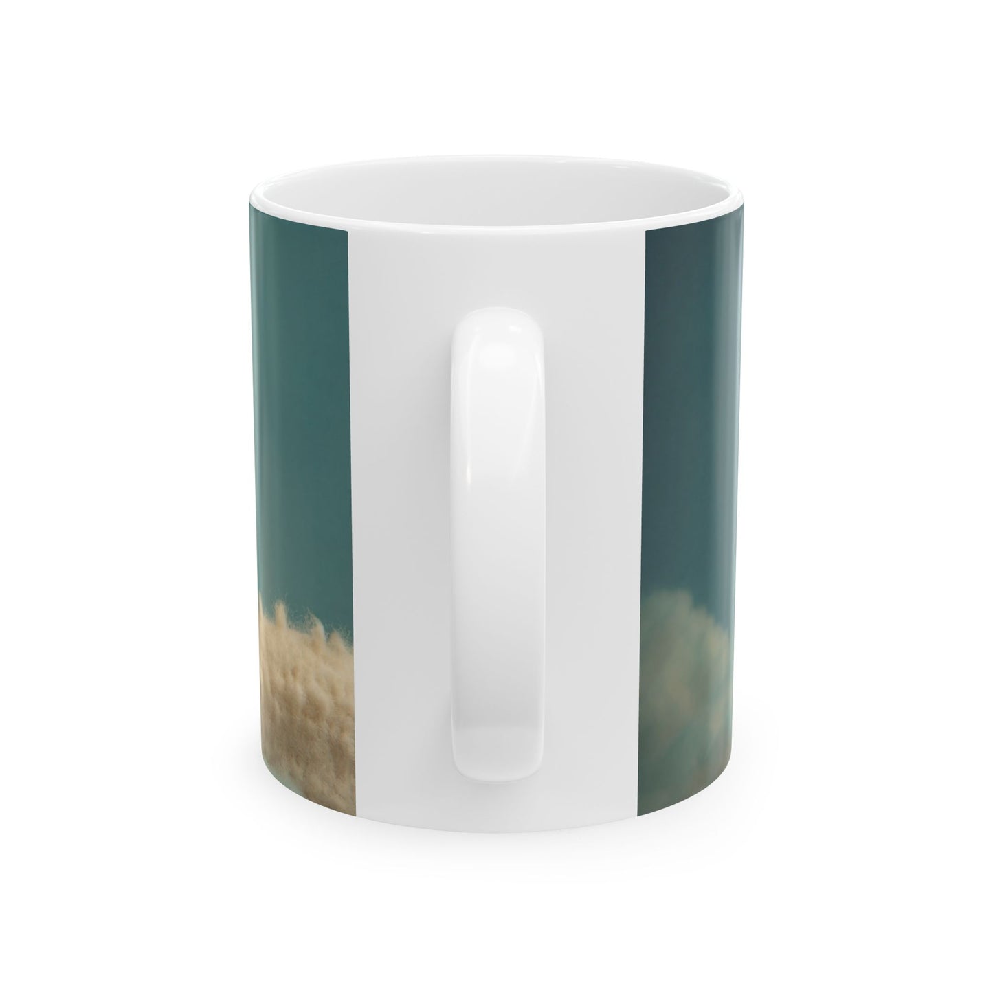 Woolen Dragon & Child Ceramic Mug – Cloud-Filled Whimsy