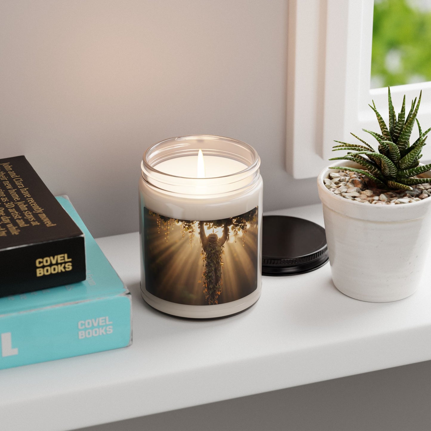 Sunbeam Guardian Tree Spirit Candle – Golden Hour Forest Embrace