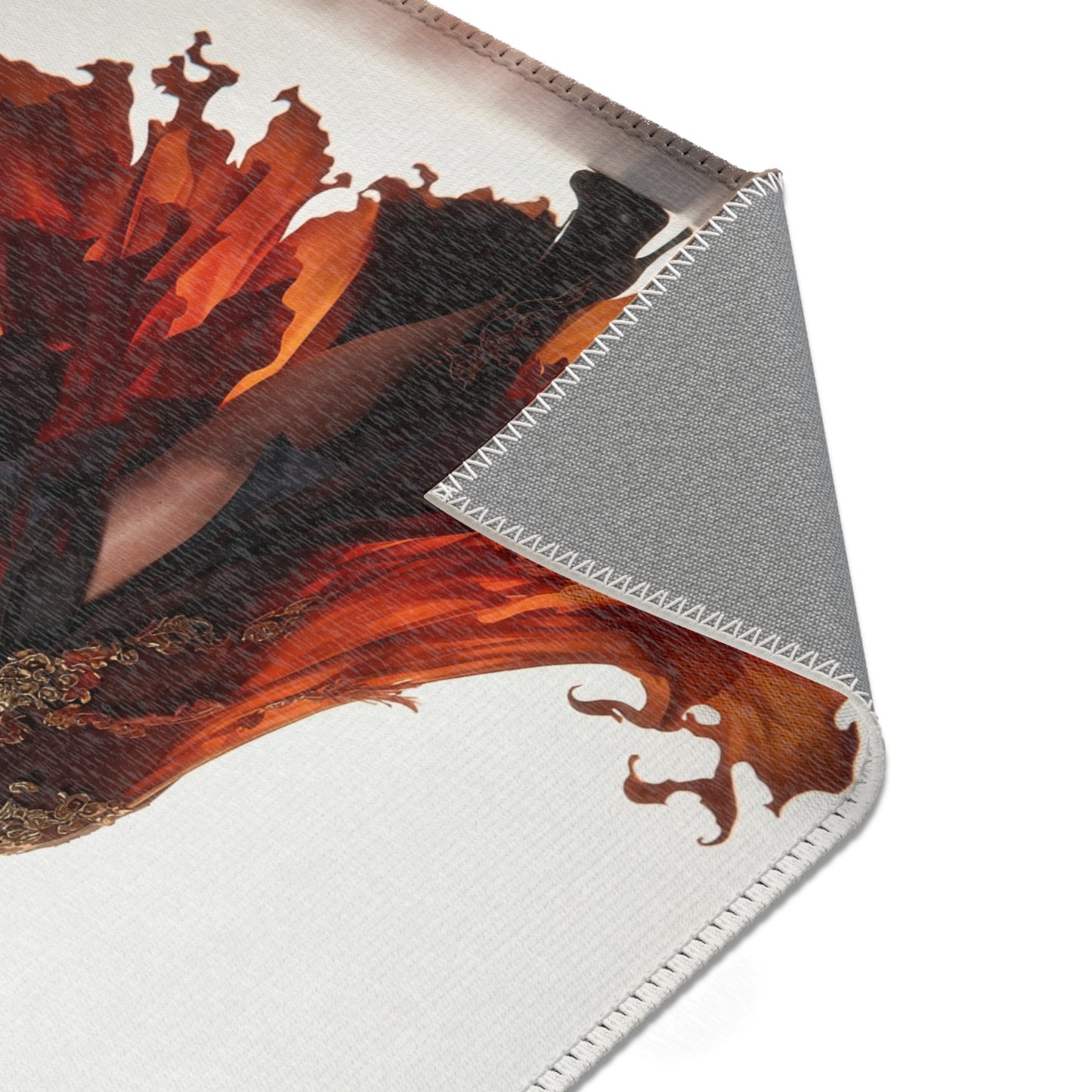 Phoenix Dancer Area Rug – Crimson Ember Waltz