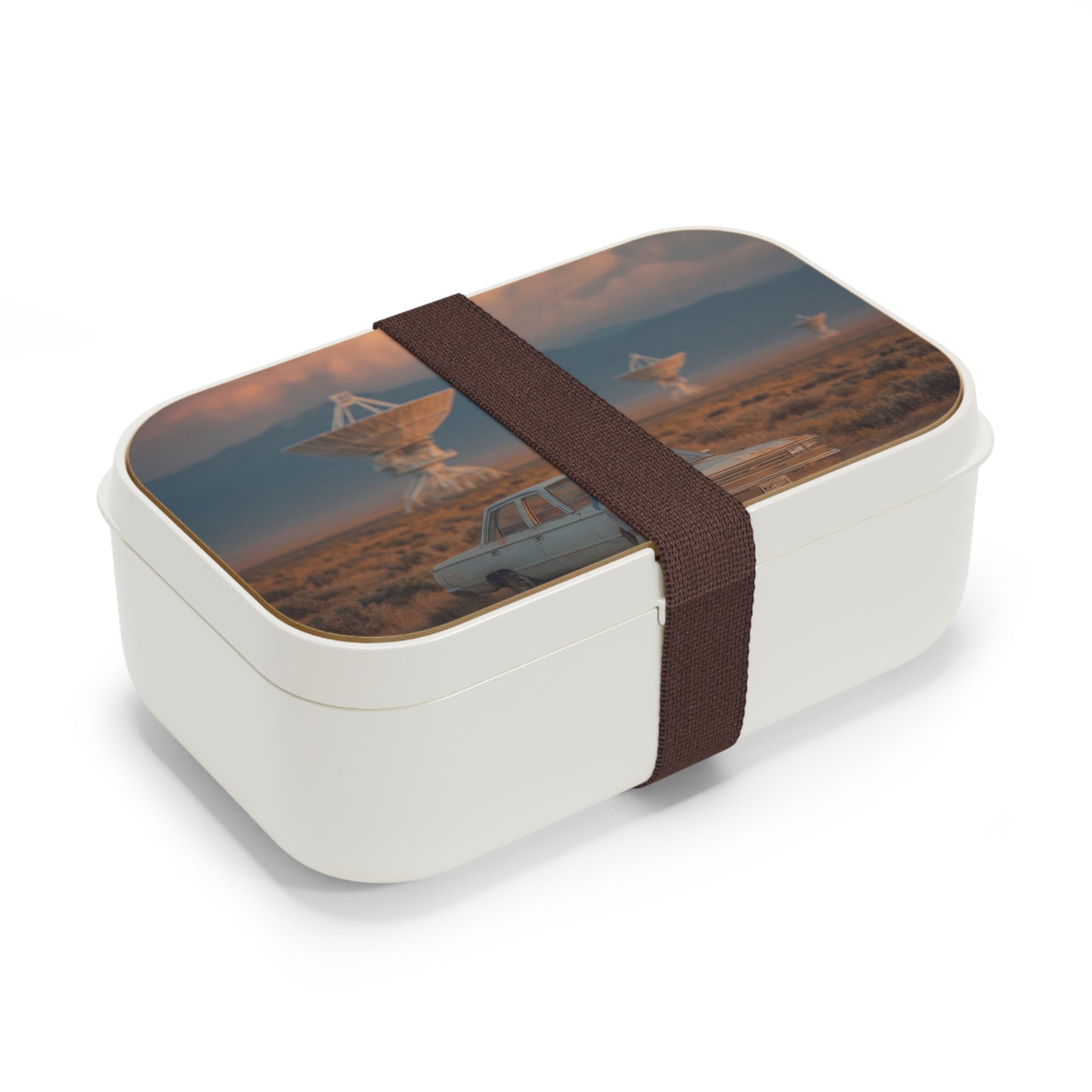 Radio Silence Bento Lunch Box – Desert Skyline with Satellite Domes