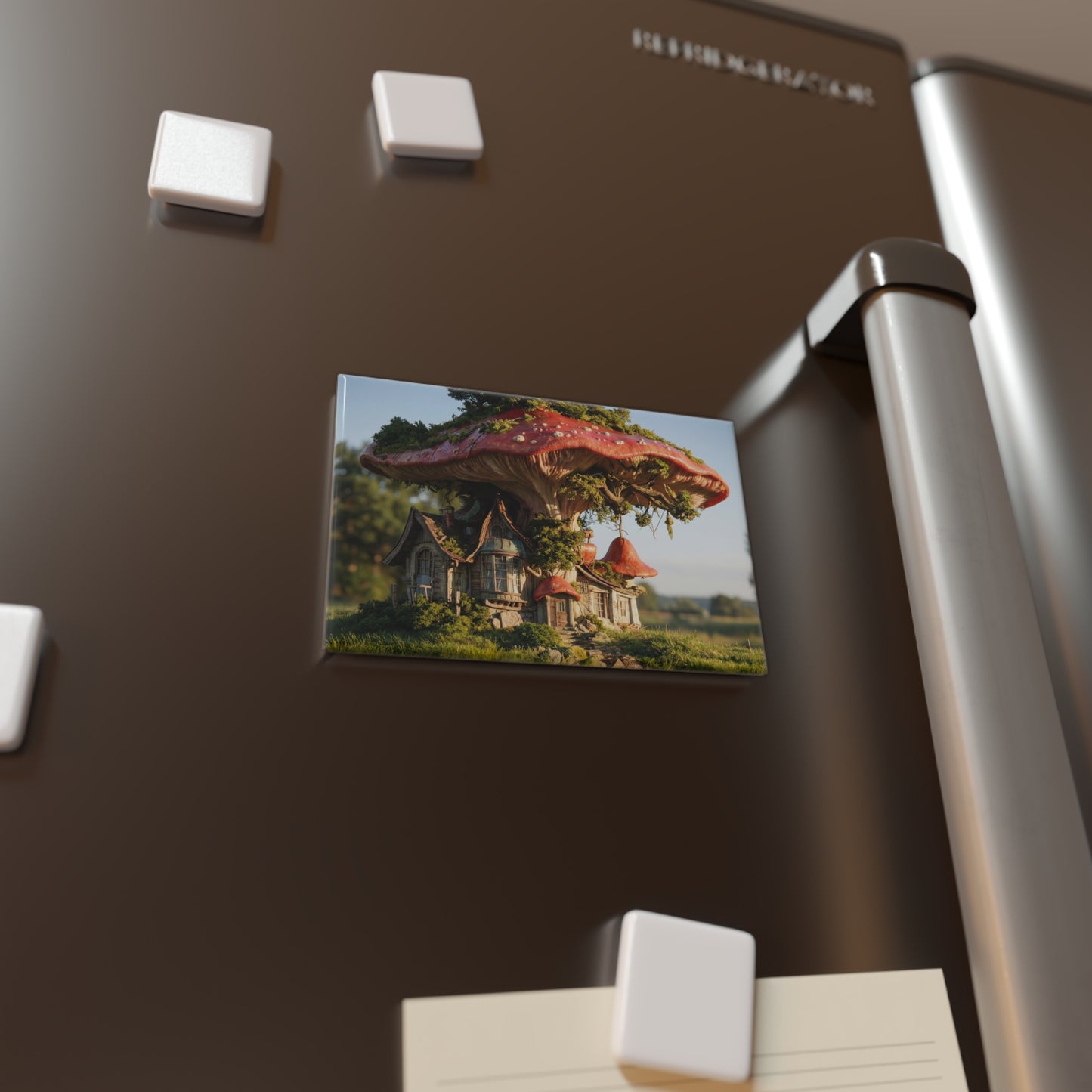 Mushroom Cottage Button Magnet, Rectangle (1 & 10 pcs) – Forest Floor Sanctuary