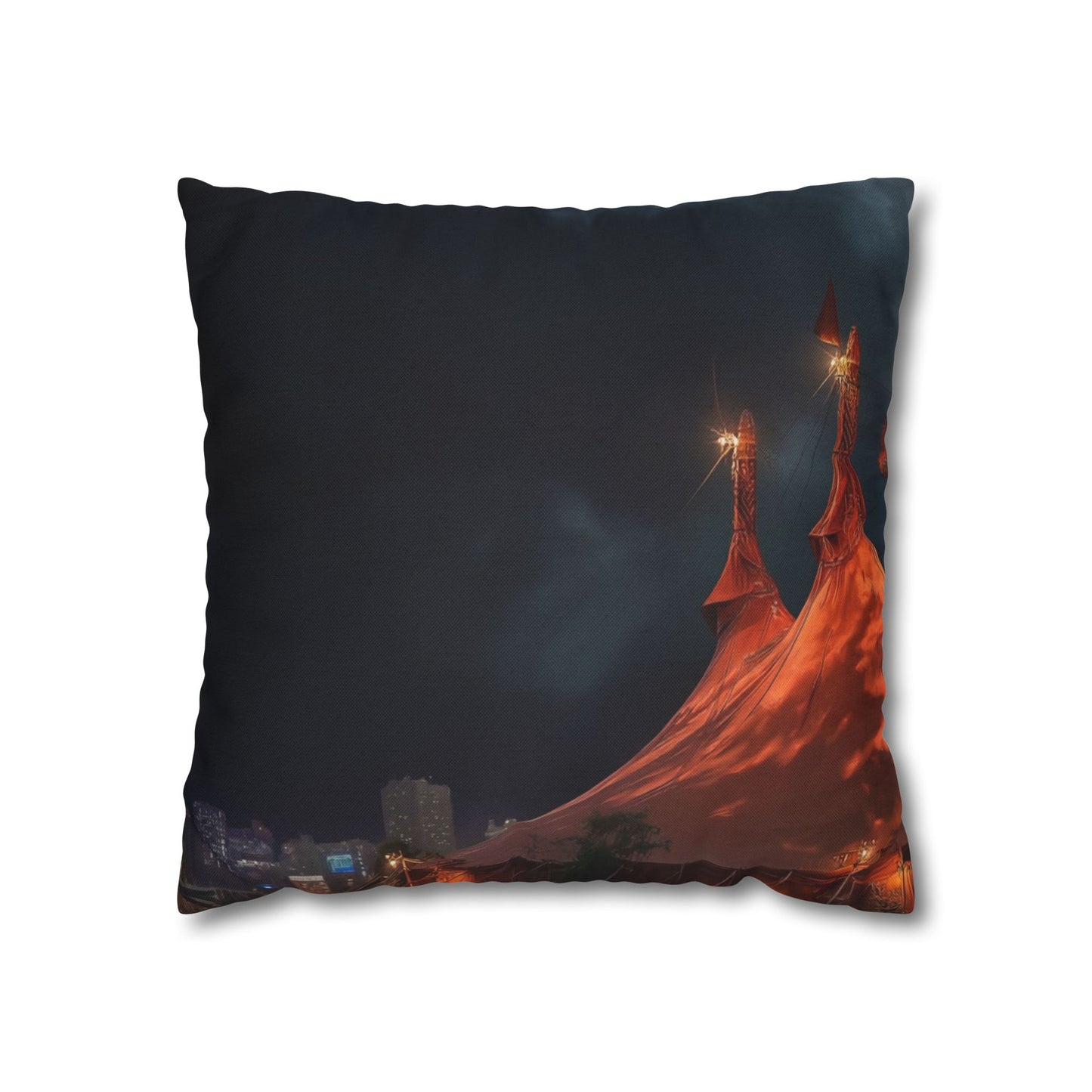 Crimson Carnival Tent Pillowcase – Whispers of the Midnight Ringmaster
