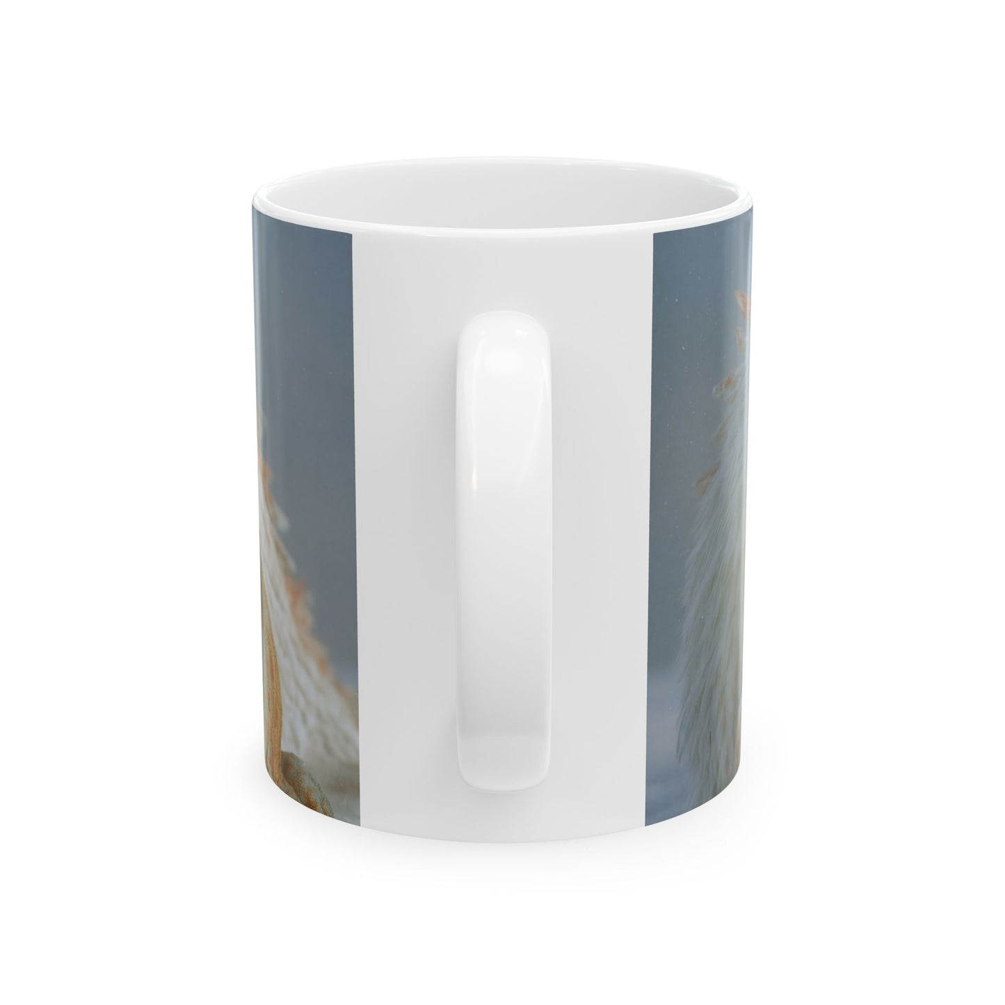Child and White Dragon Ceramic Mug – Winter’s Gentle Guardian