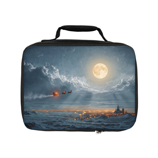 Midnight Reindeer Sleigh Lunch Bag – Glow of the Winter Sky