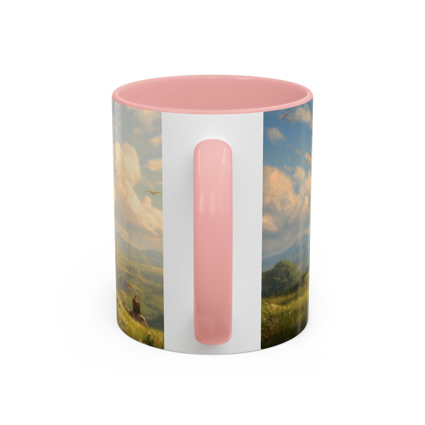 Great Aerie Pathfinder Mug – Dawn’s Flight Over Verdant Hills