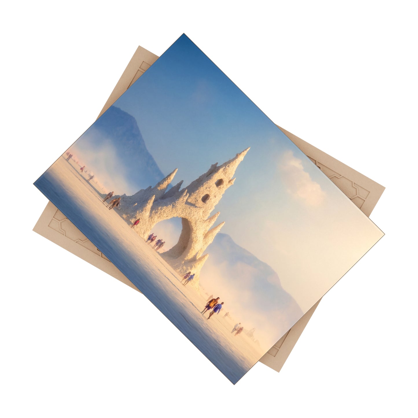 White Sands Castle Ceramic Photo Tile – Sunset Portal in the Desert