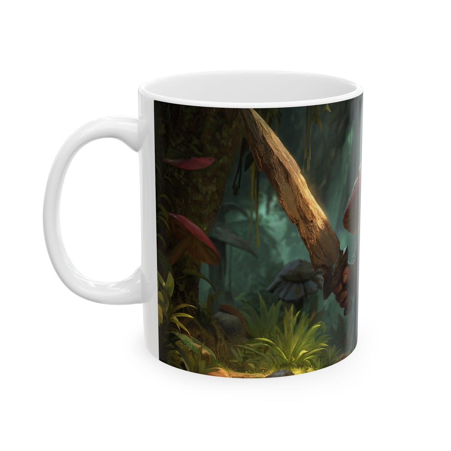 Mushroom Knight Ceramic Mug – Sunlit Jungle Guardian