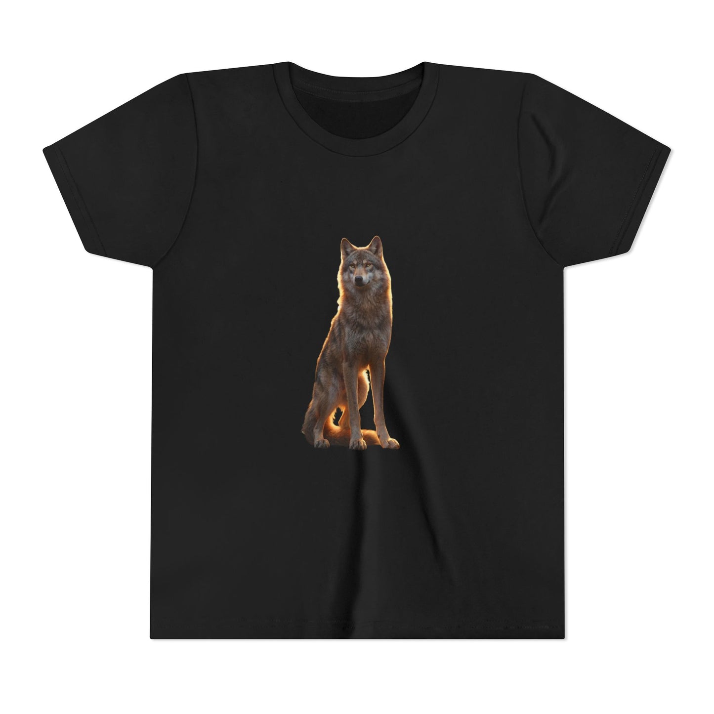 Golden Hour Wolf Youth Short Sleeve Tee – Sunset Sentinel Tunic