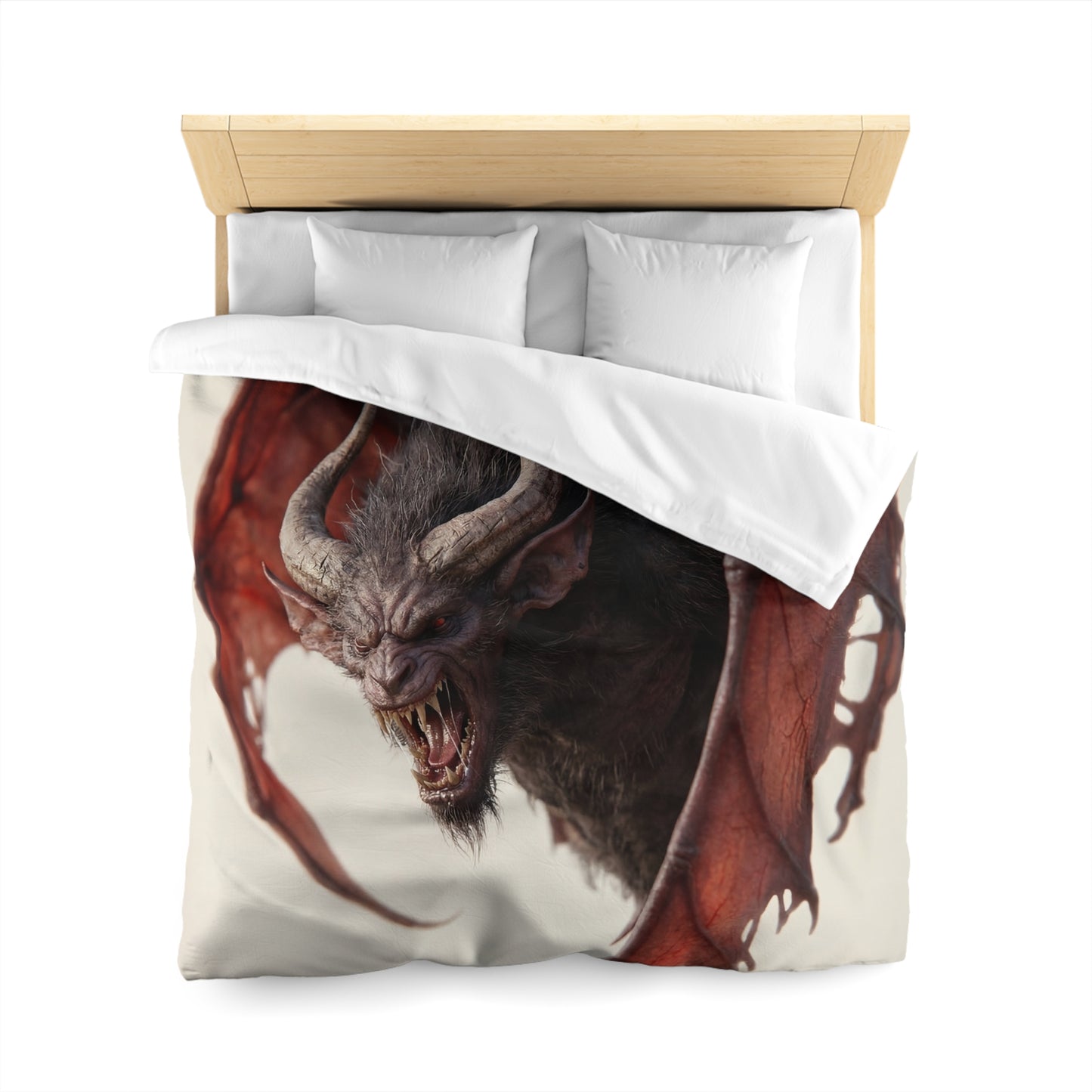 Crimson Winged Horror Microfiber Duvet Cover – Shadowed Beast Roar