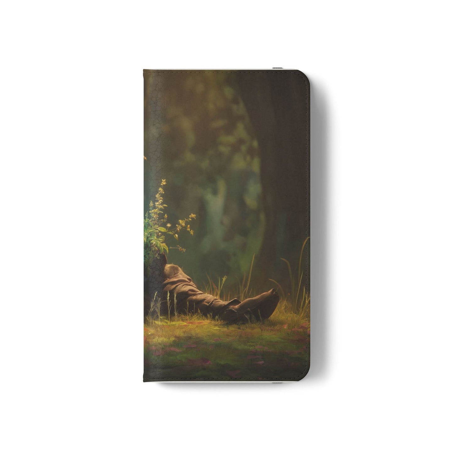 Glowing Orb Hooded Guardian Flip Cases – Bioluminescent Forest Keeper