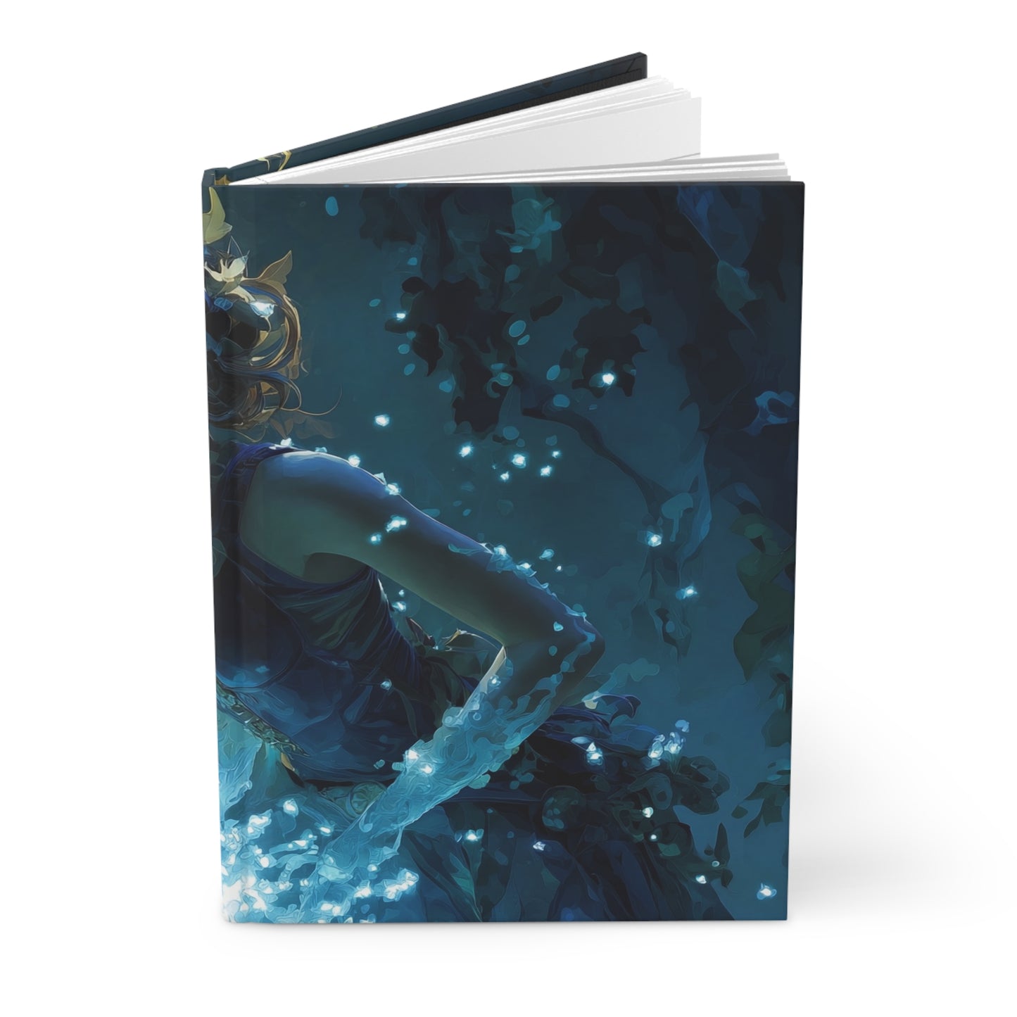 Moonlit Forest Spirit Hardcover Journal Matte – Glow of the Veiled Guardian
