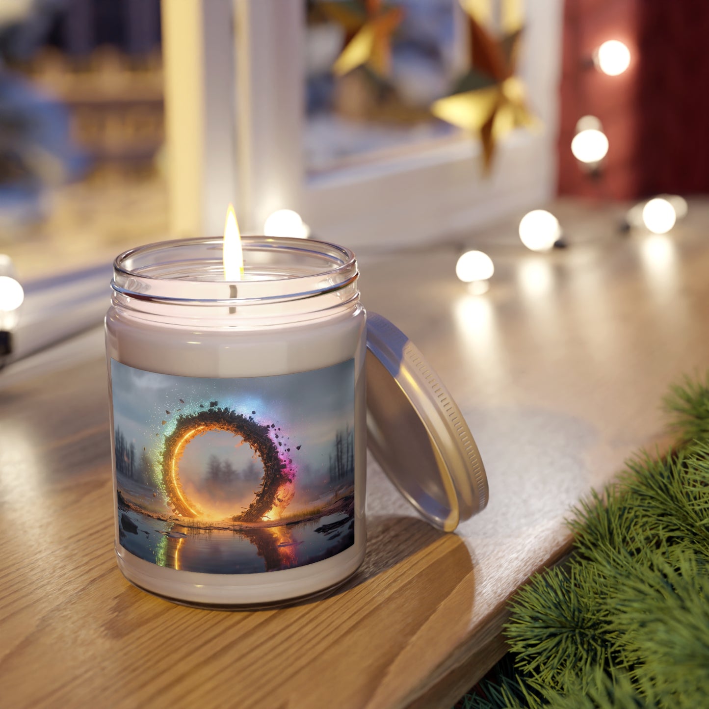 Celestial Vortex Scented Soy Candles with White Lid, 9oz – Indigo Cloud Dreamscape