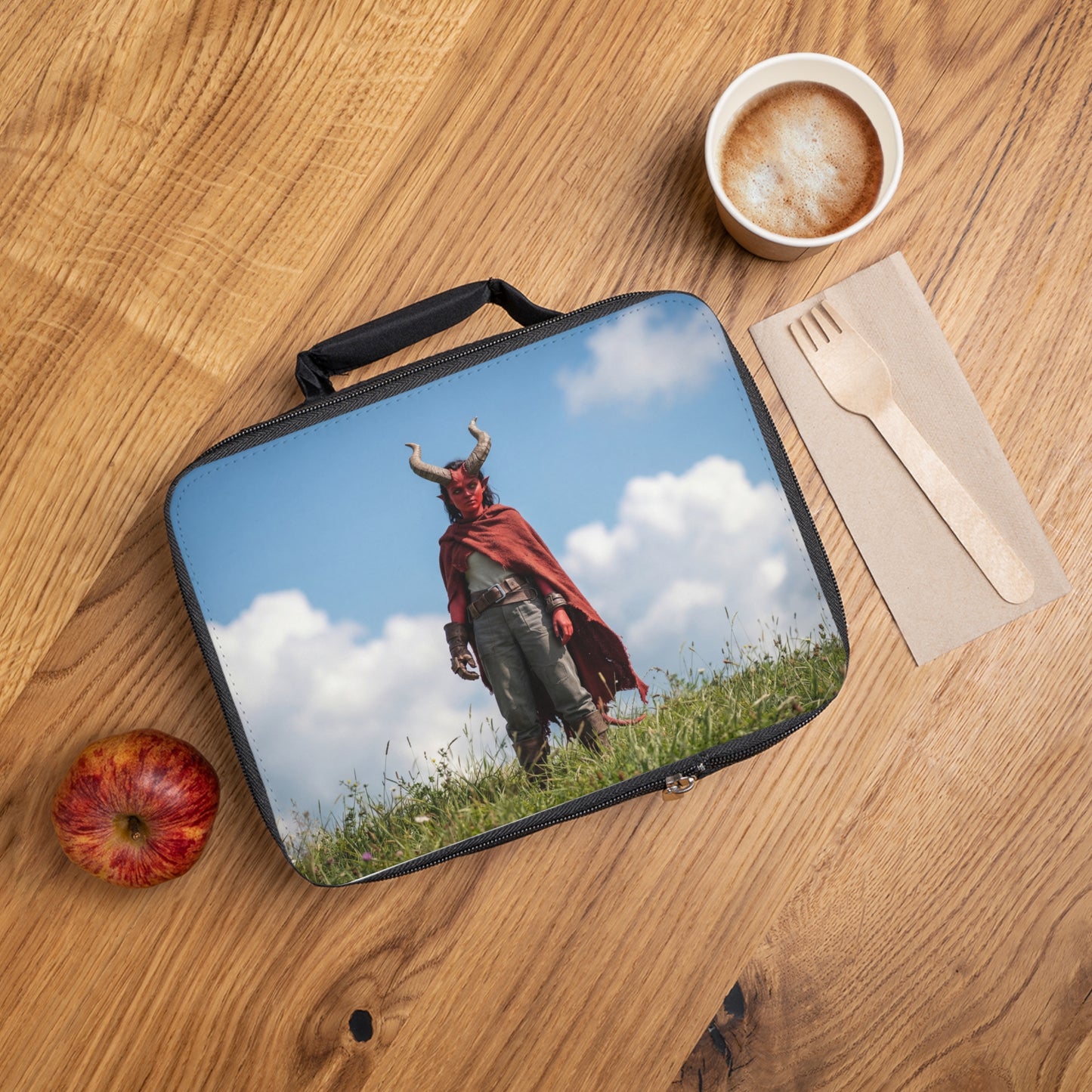 Horned Guardian Lunch Bag – Standing Proud in Sunlit Meadow