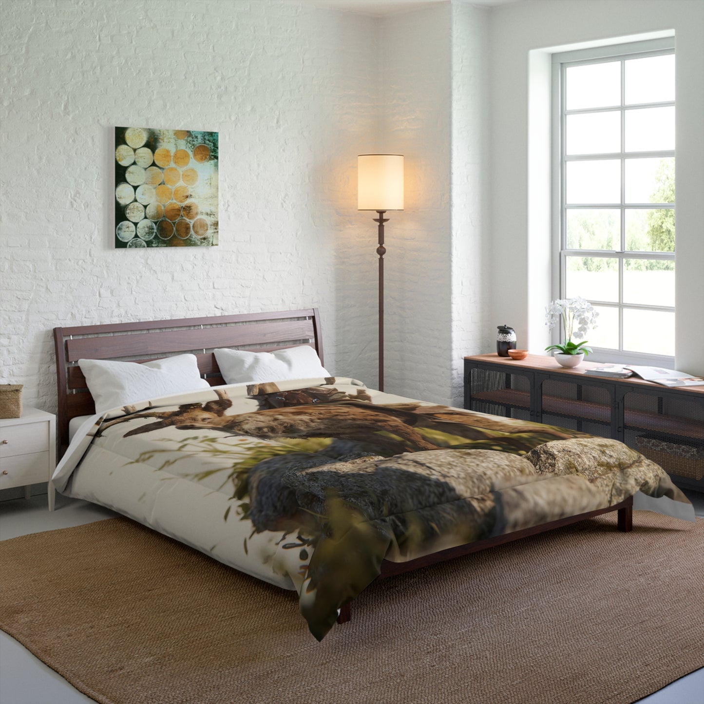 Boy with Antlered Deer Comforter – Whispering Woodlands Companion