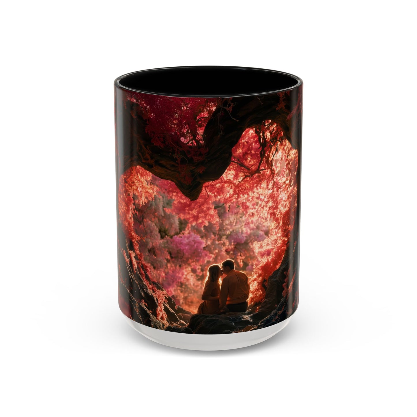 Crimson Heart Grove Accent Coffee Mug (11, 15oz) – Twisted Canopy Romance Scene