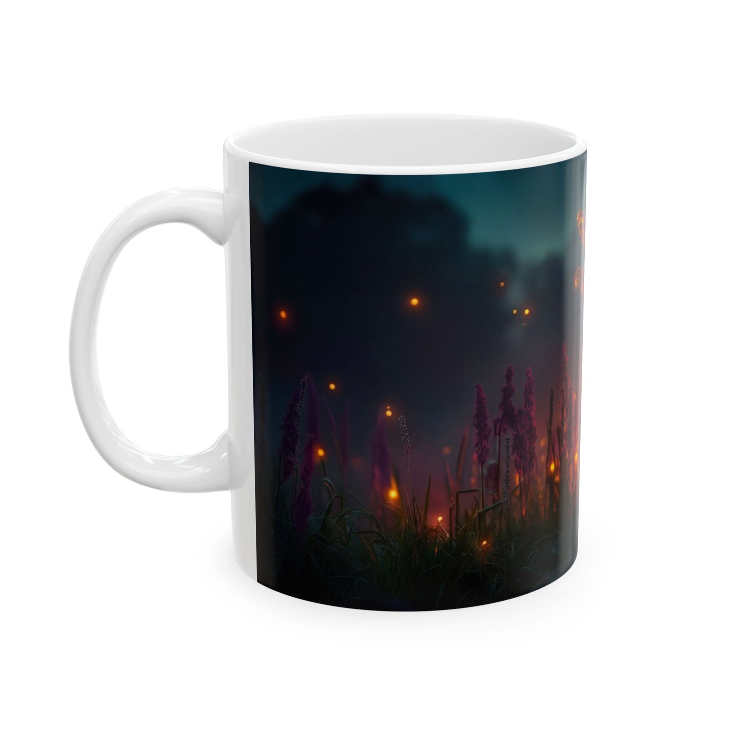 Glowing Dragonfly Ceramic Mug – Twilight Meadow Dreamscape