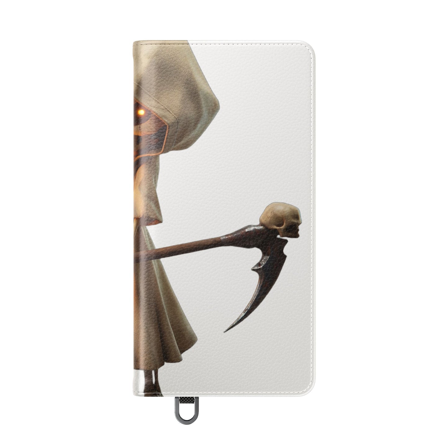Lantern-Bearing Sentinel Flip Cases – Hooded Guardian with Scythe and Warm Glow